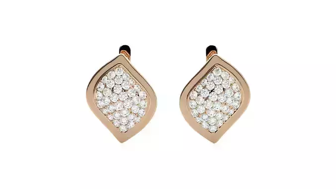 Diamond Head Light Wt Earrings 3dm stl renders details