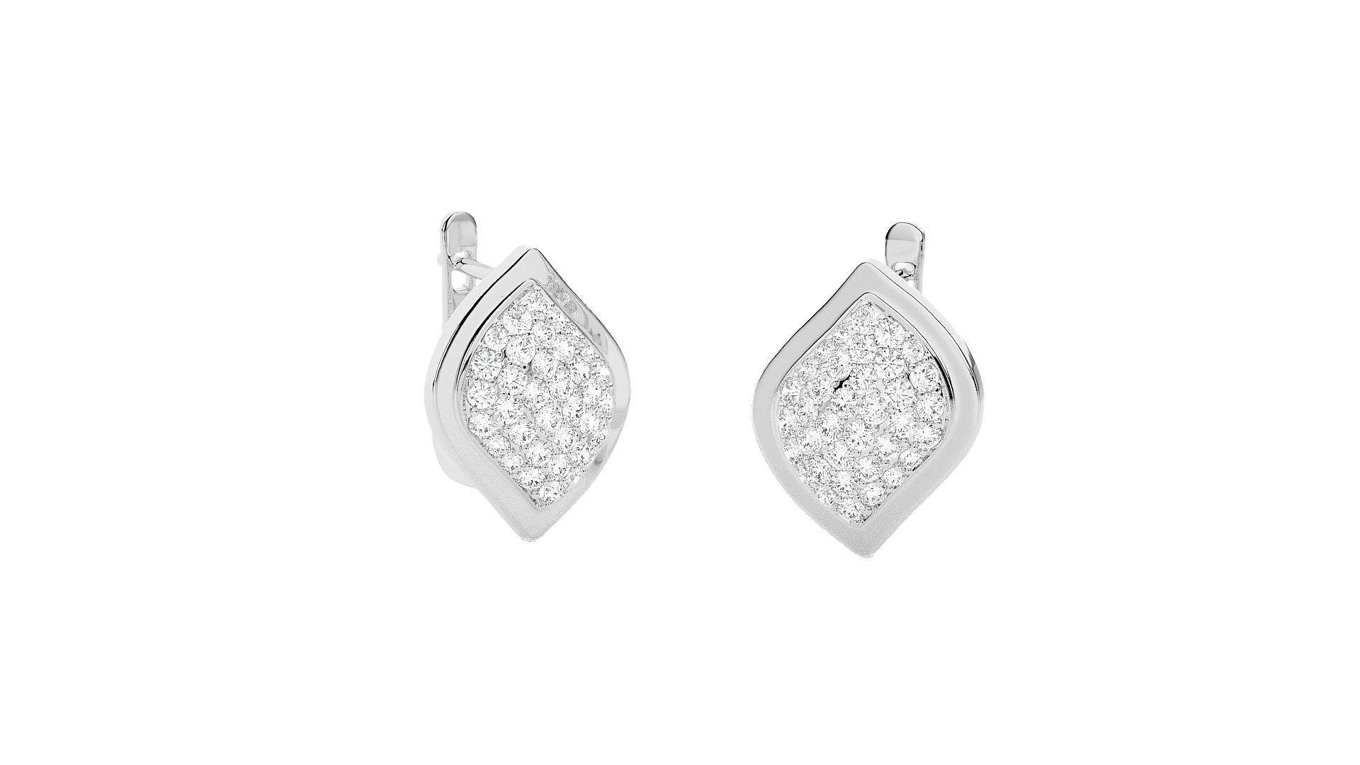 Diamond Head Light Wt Earrings 3dm stl renders details 3D print model_9