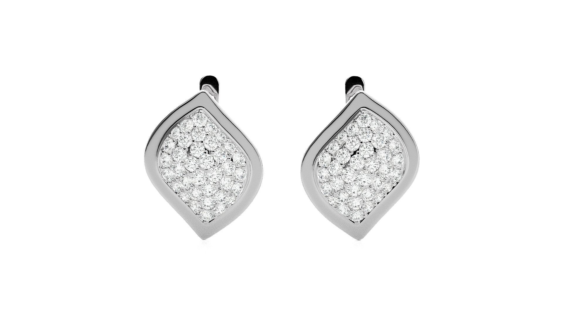 Diamond Head Light Wt Earrings 3dm stl renders details 3D print model_1