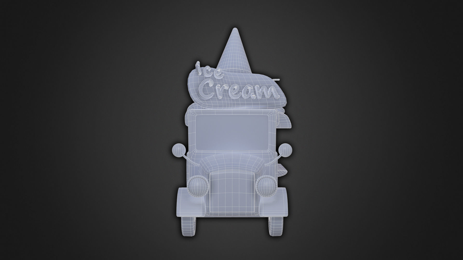 Asset - Cartoons - Food Car Icecream 3D model_5