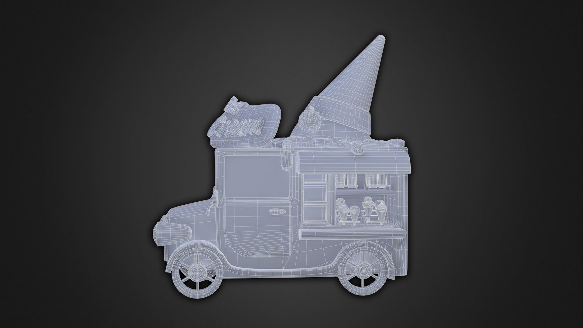 Asset - Cartoons - Food Car Icecream 3D model_7