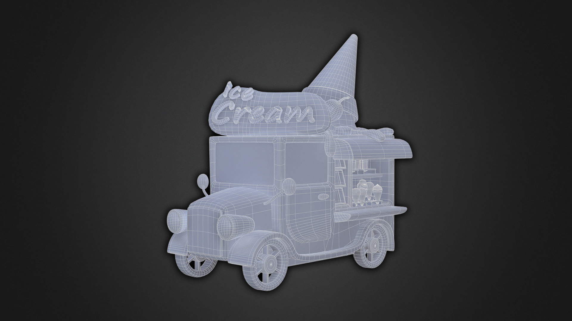 Asset - Cartoons - Food Car Icecream 3D model_3
