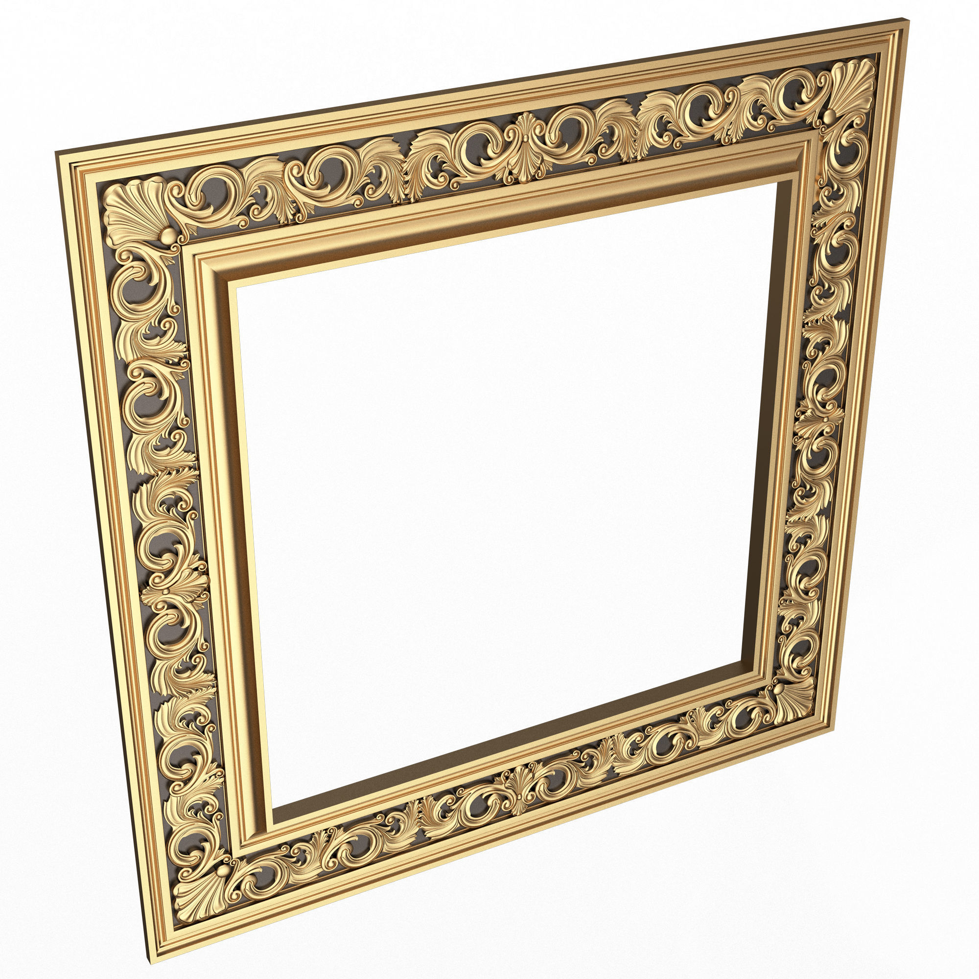 Classic Frame and Mirror 075 Low-poly 3D model_1