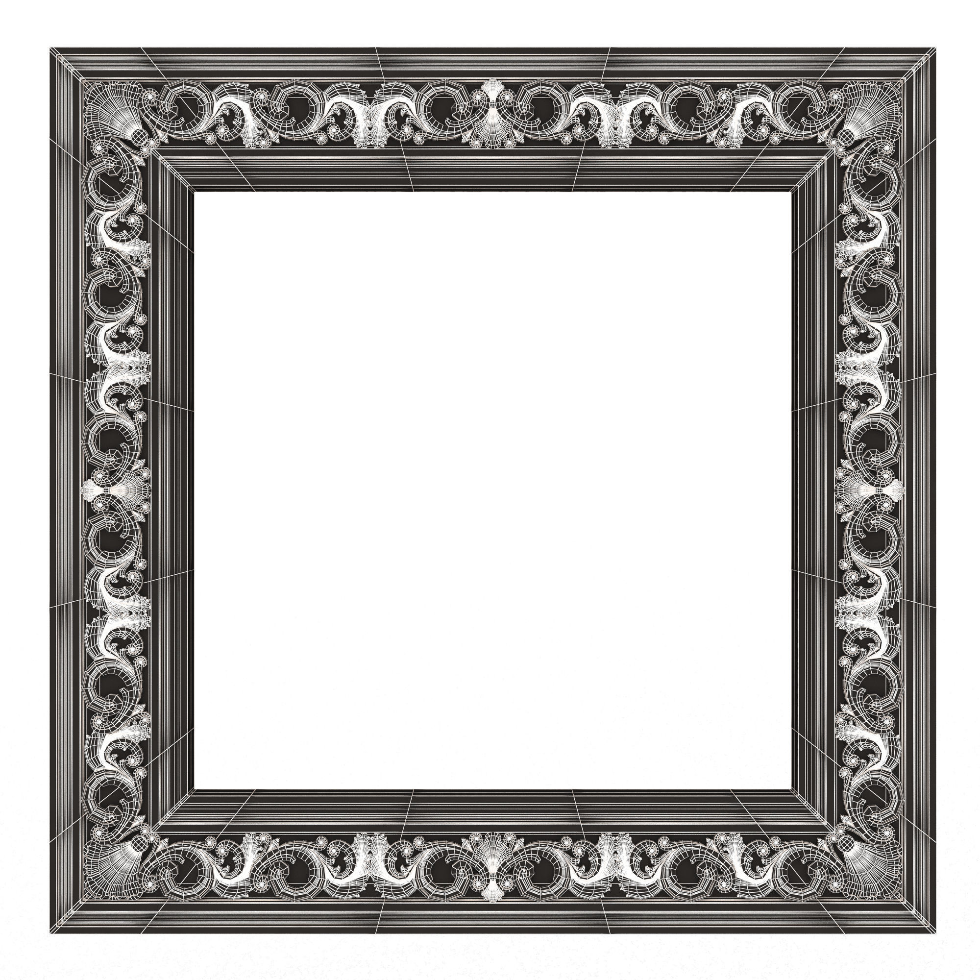 Classic Frame and Mirror 075 Low-poly 3D model_6