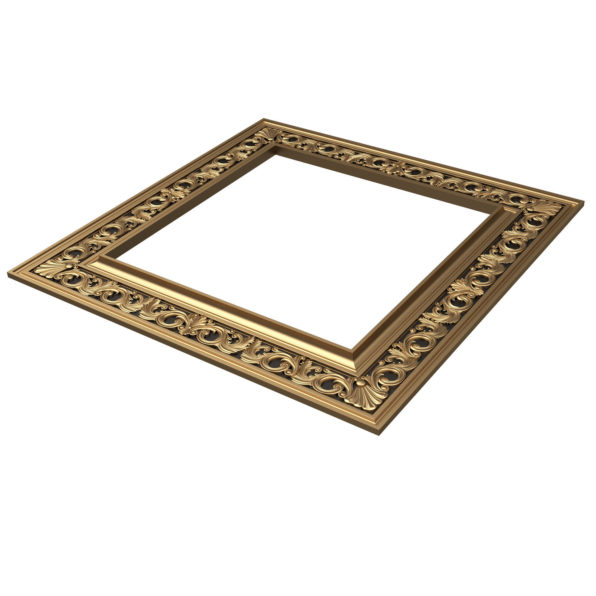 Classic Frame and Mirror 075 Low-poly 3D model_5