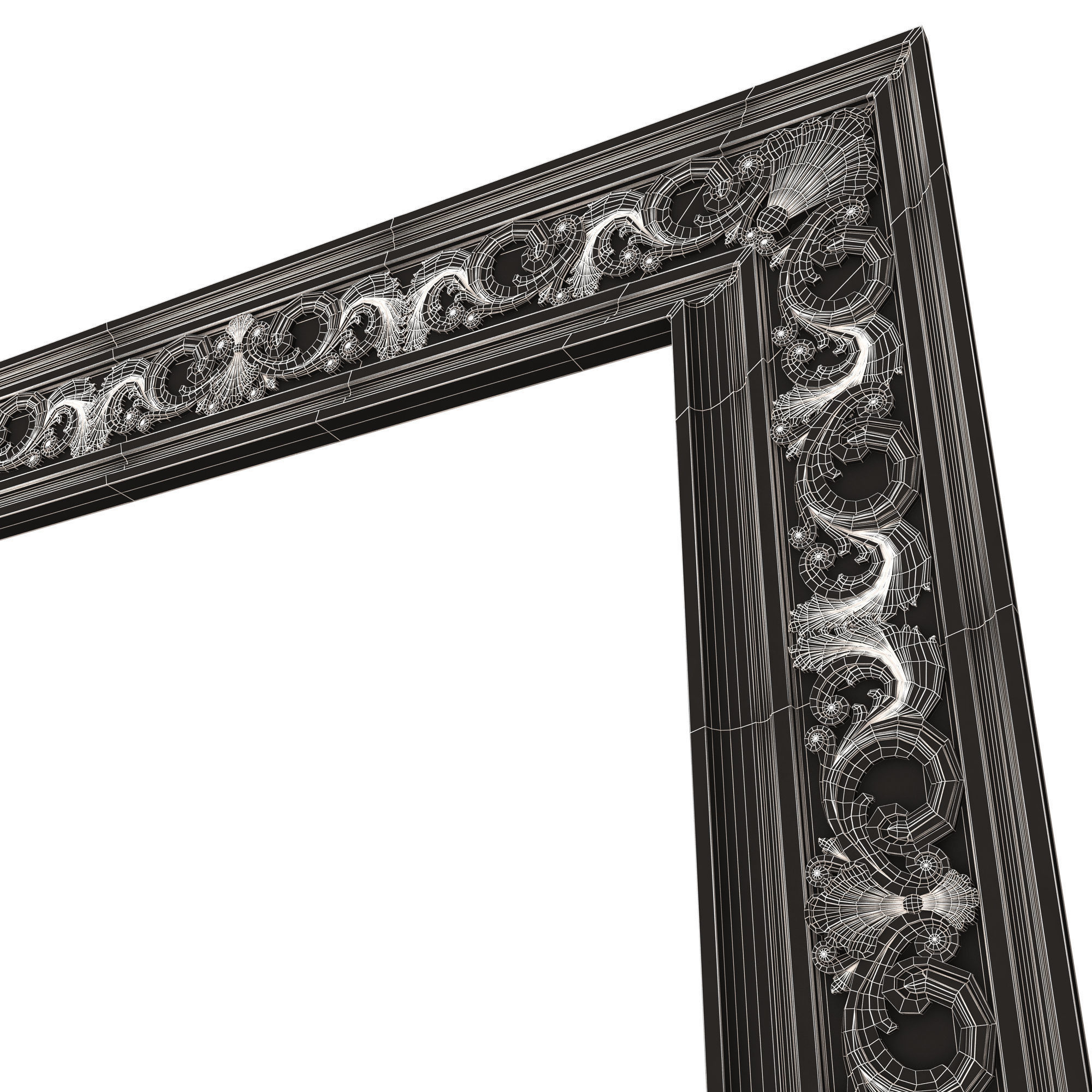 Classic Frame and Mirror 075 Low-poly 3D model_10
