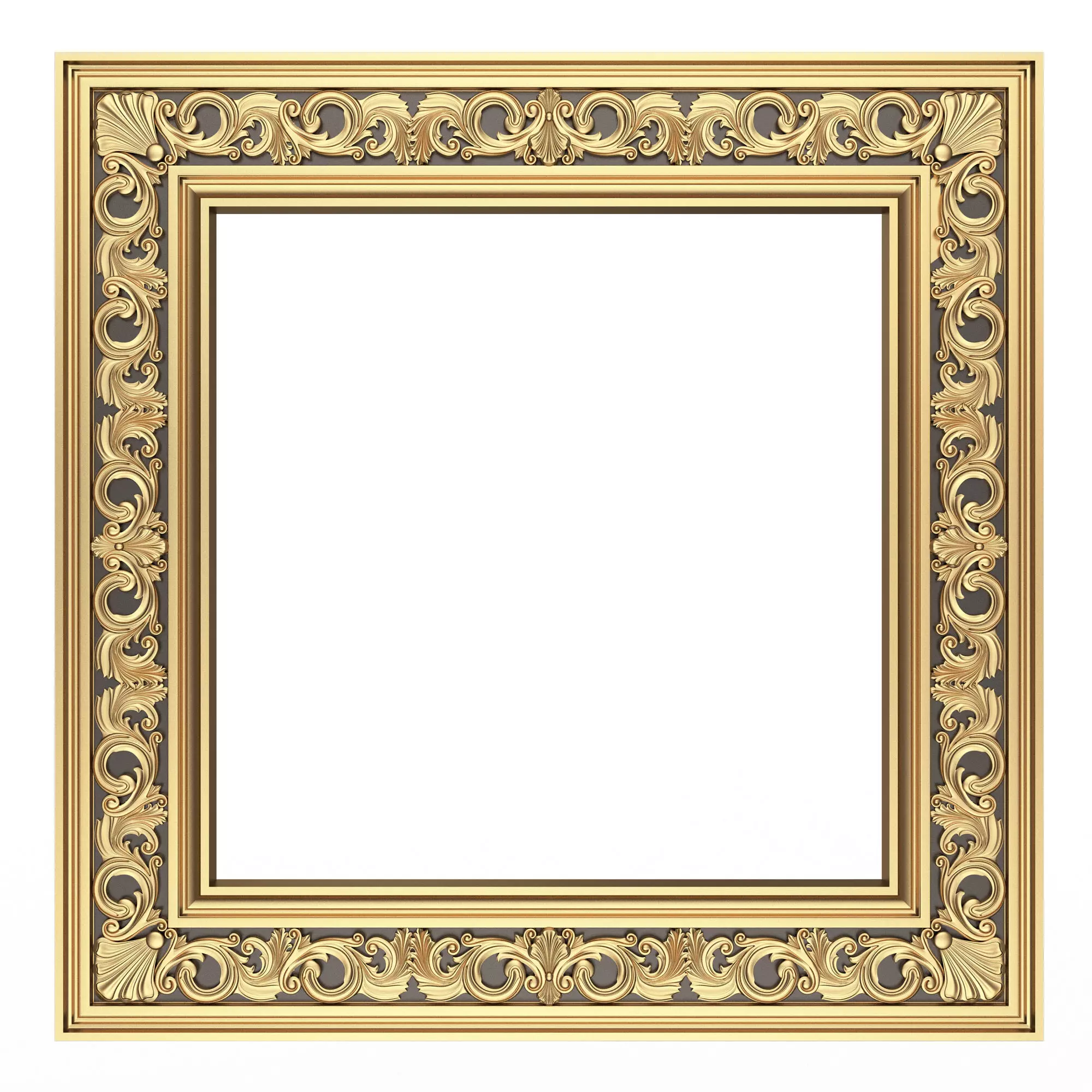 Classic Frame and Mirror 075 Low-poly 3D model_0