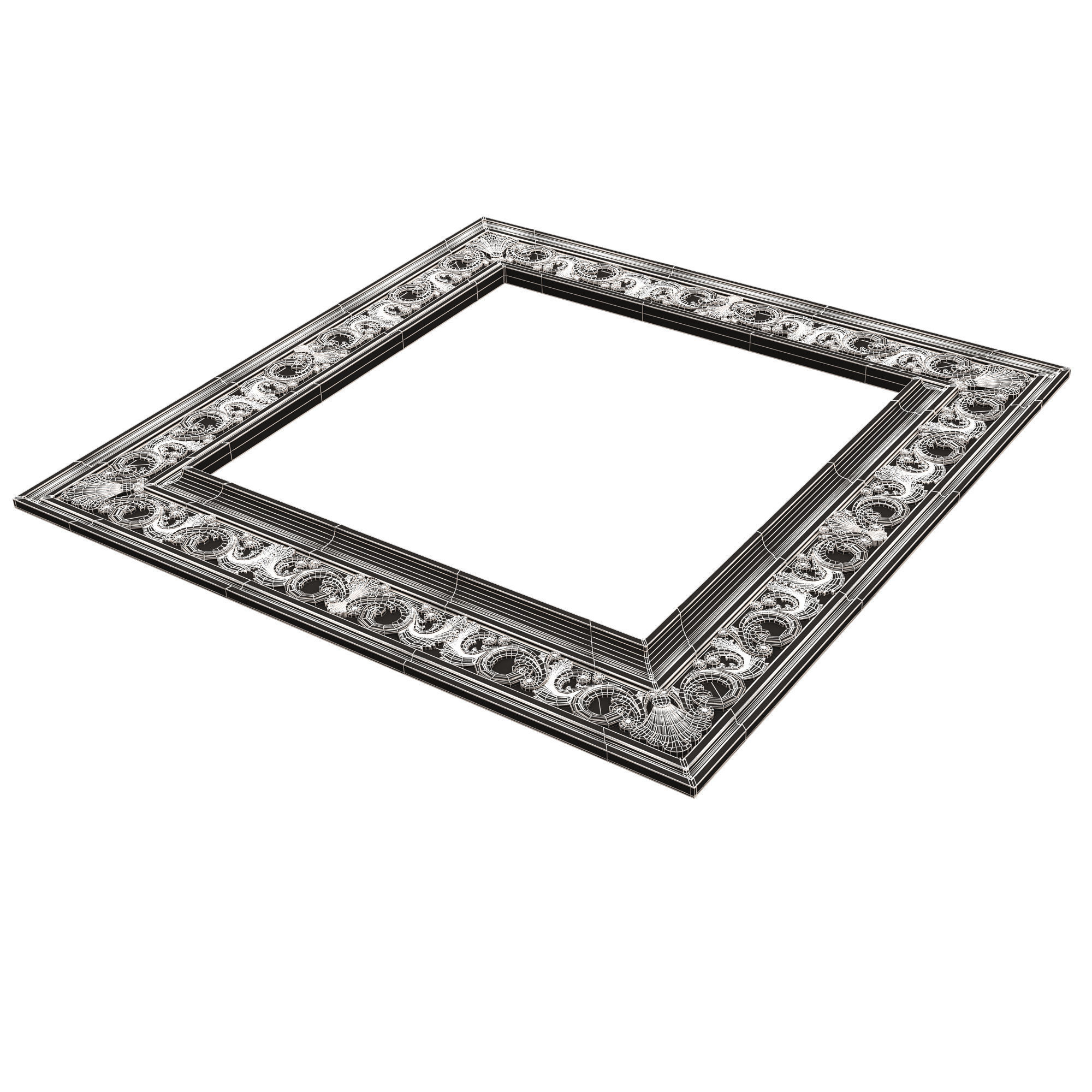 Classic Frame and Mirror 075 Low-poly 3D model_11