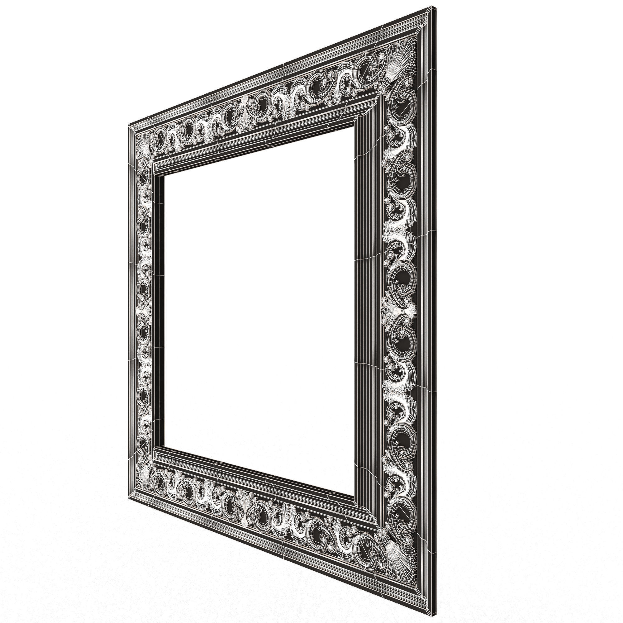 Classic Frame and Mirror 075 Low-poly 3D model_8