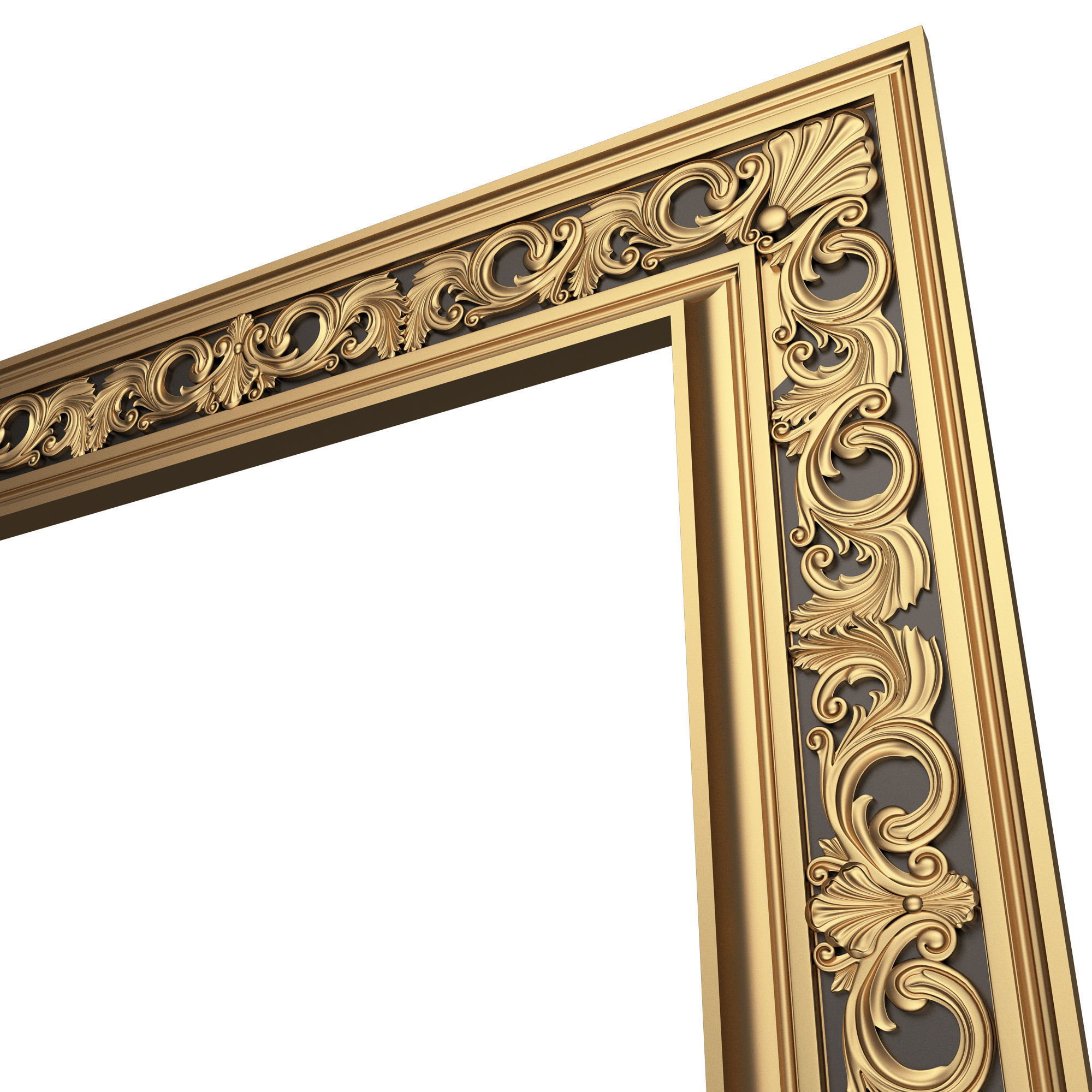Classic Frame and Mirror 075 Low-poly 3D model_4