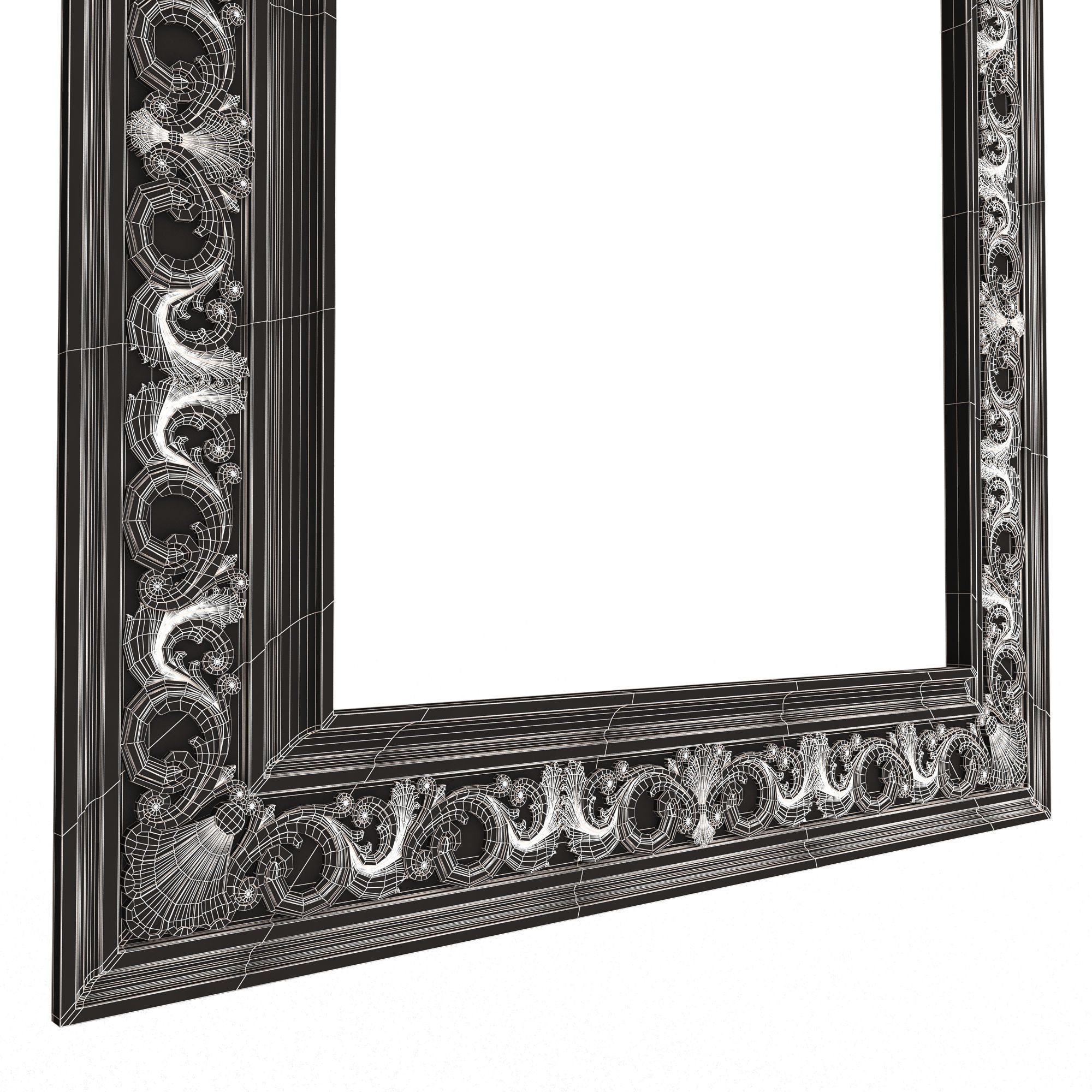 Classic Frame and Mirror 075 Low-poly 3D model_9