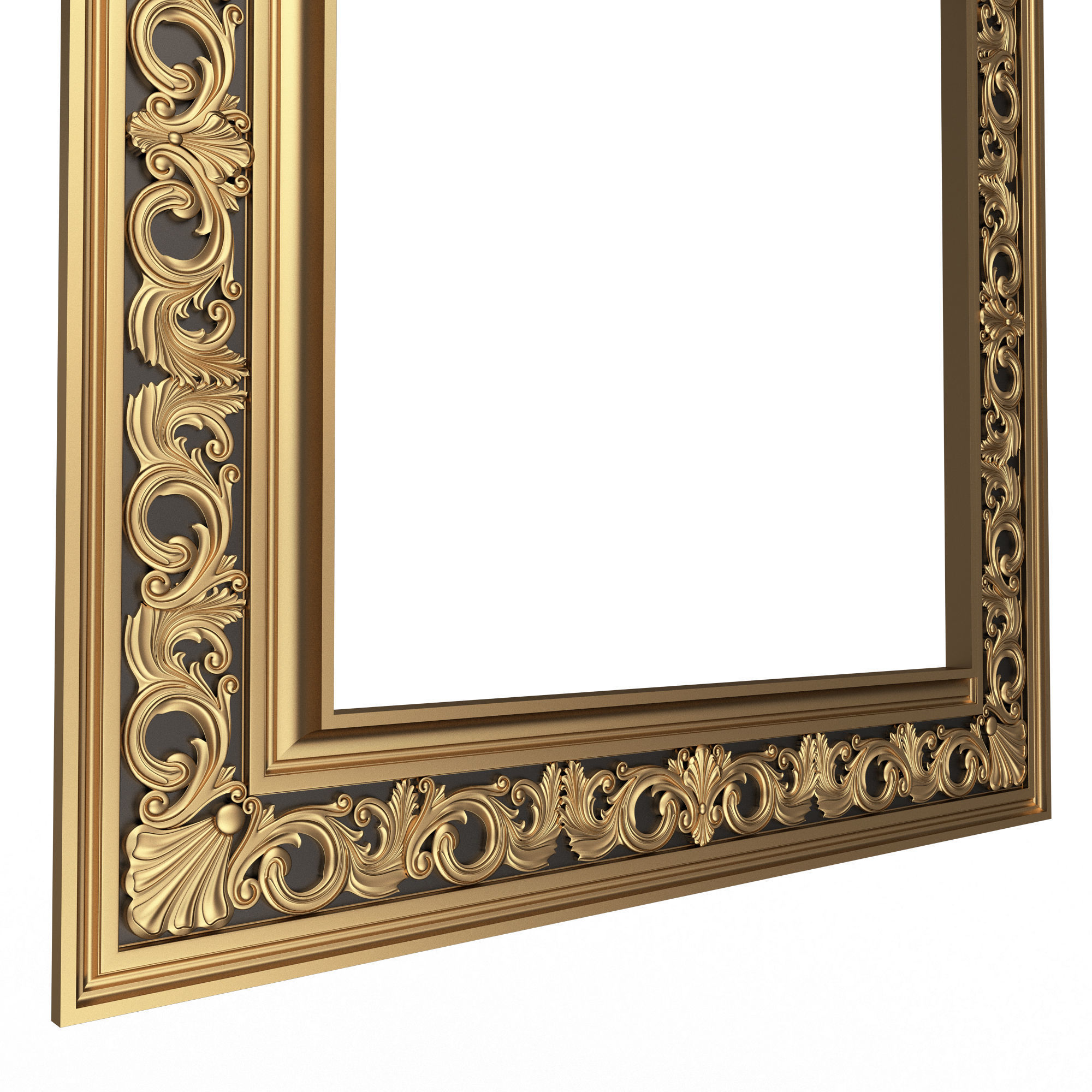 Classic Frame and Mirror 075 Low-poly 3D model_3