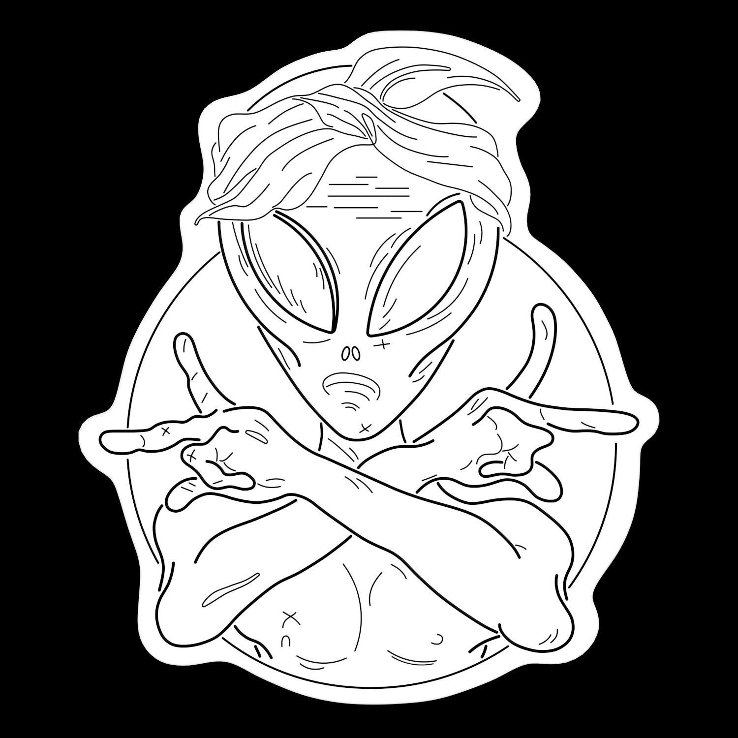 Alien Neon Sign 3D model_2