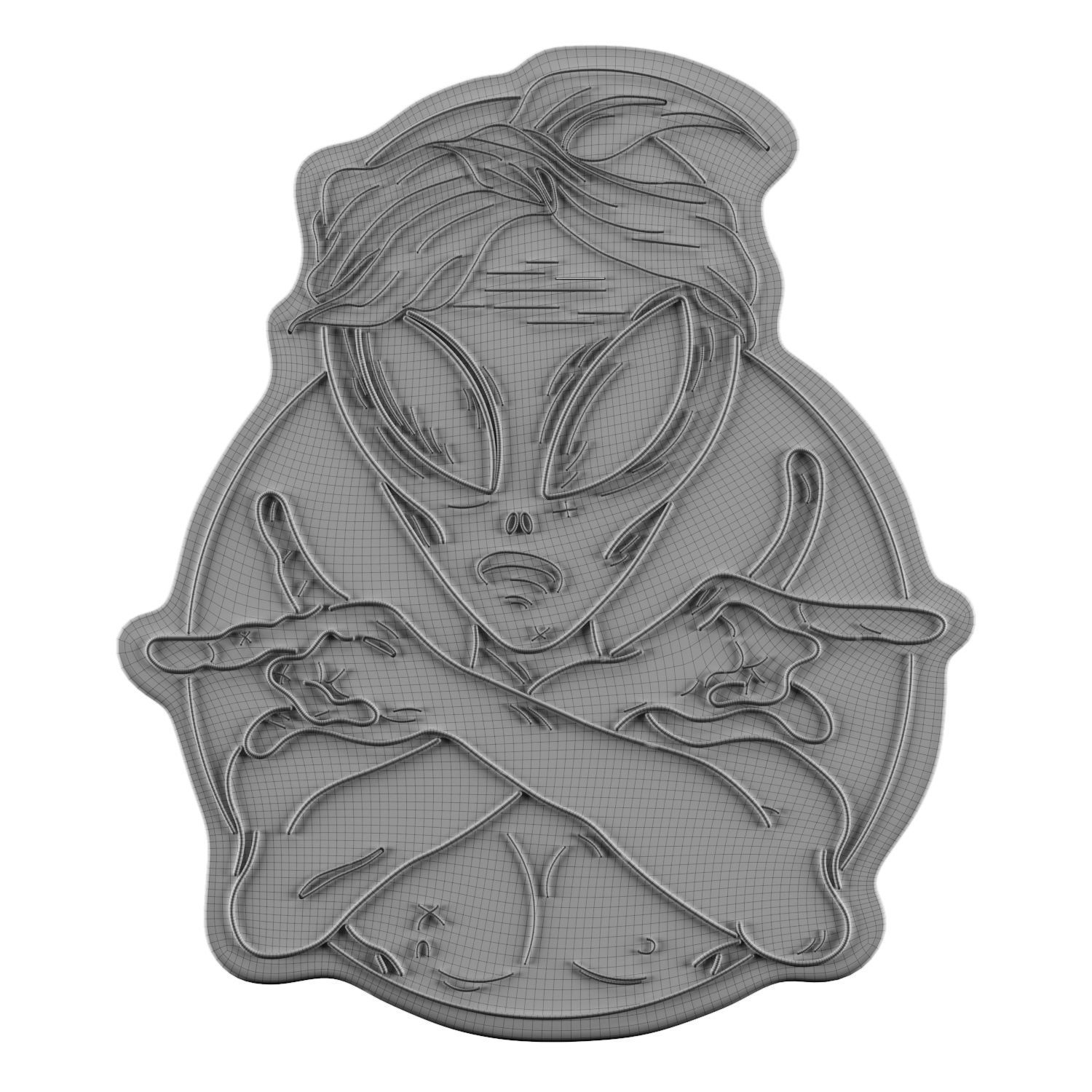 Alien Neon Sign 3D model_1