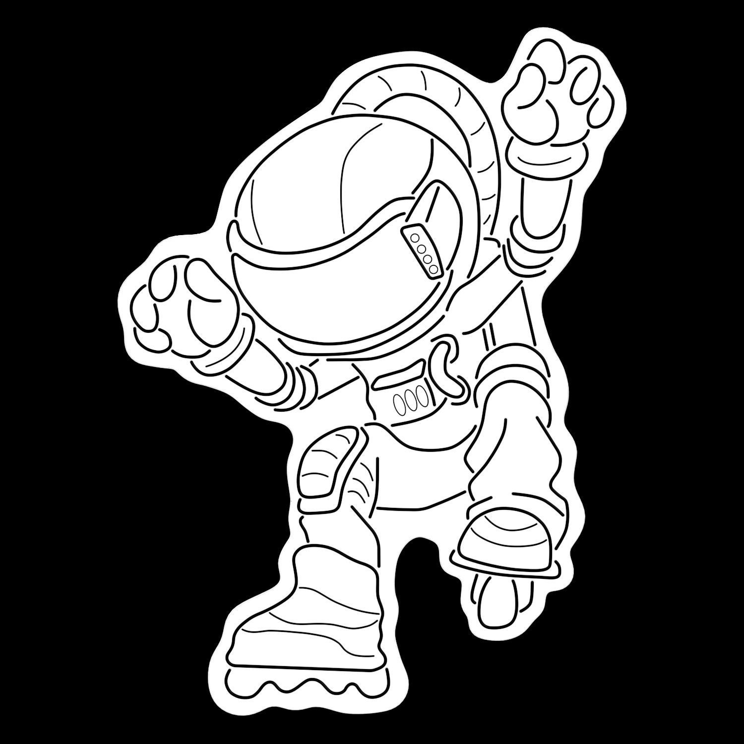 Astronaut Neon Sign 3D model_2