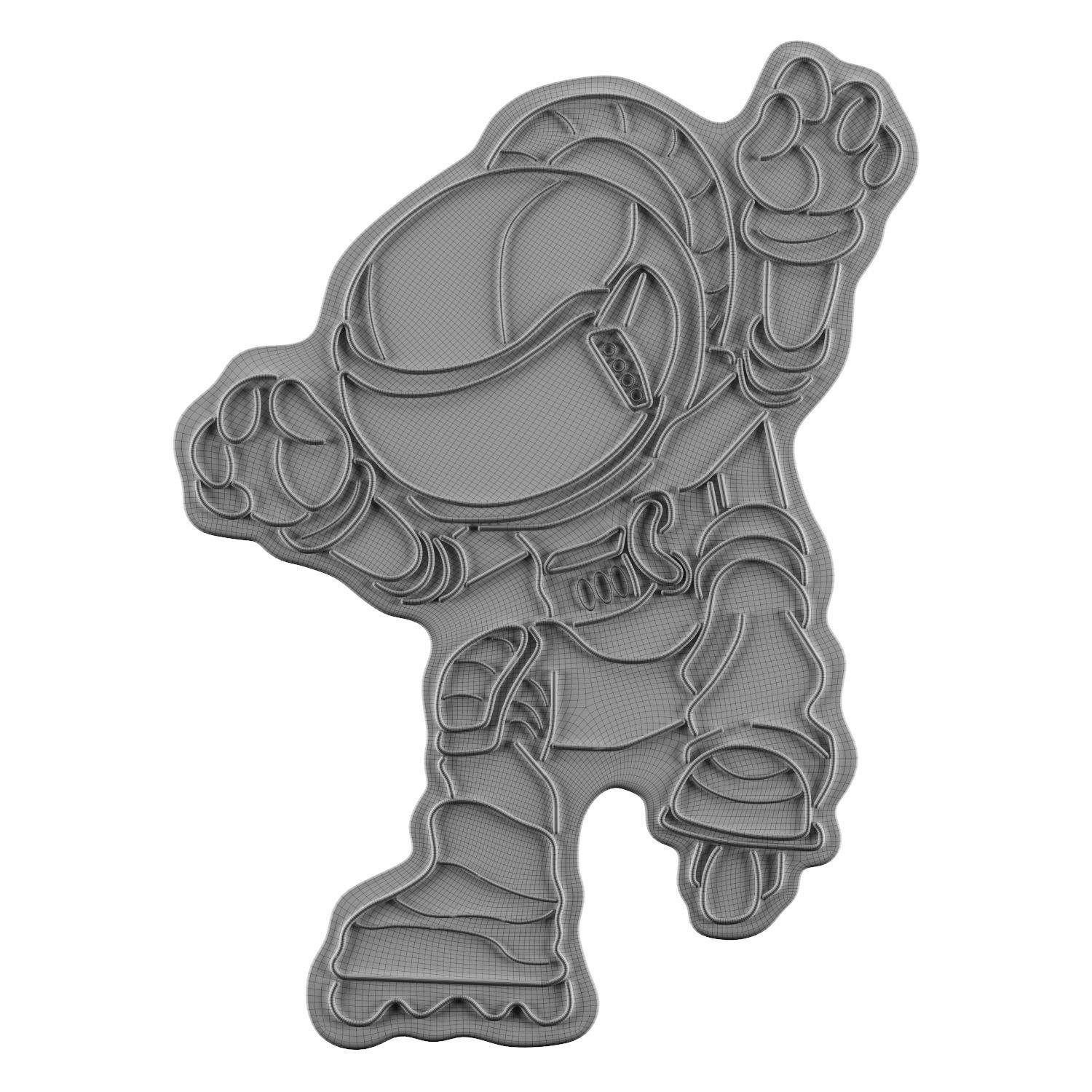 Astronaut Neon Sign 3D model_1