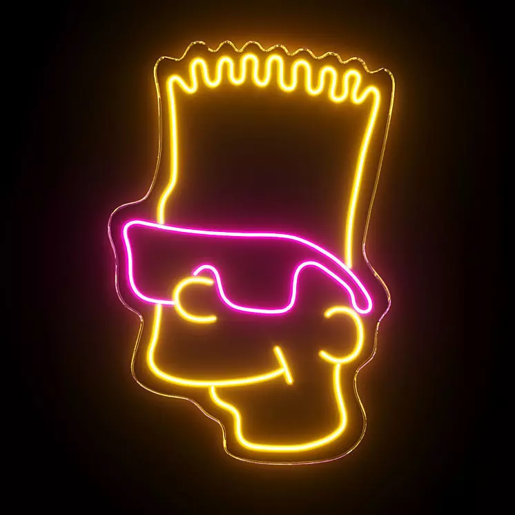Bart Simpson Neon Sign 3D model