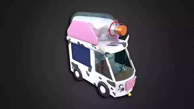 Asset - Cartoons - Food Car Milk 3D model