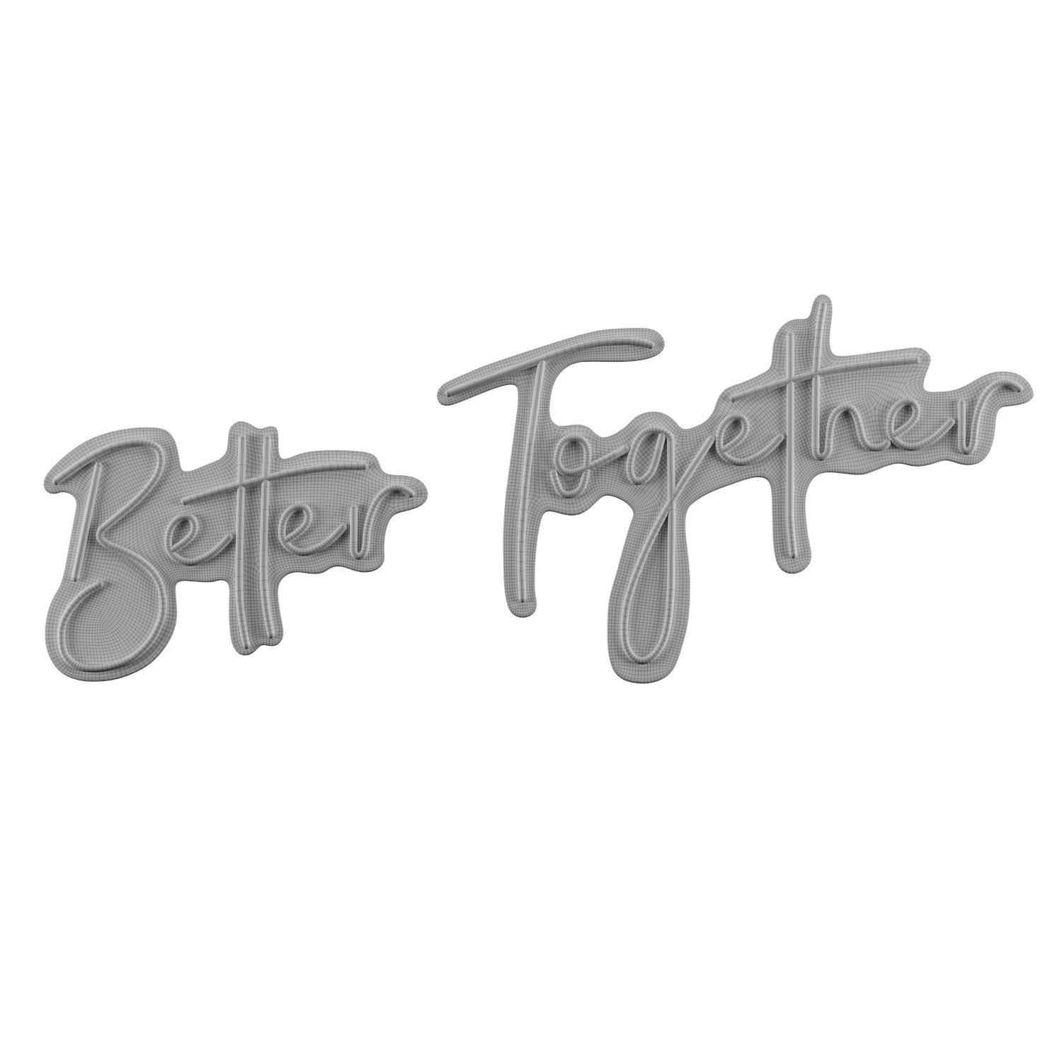 Better Together Neon Sign 3D model_1