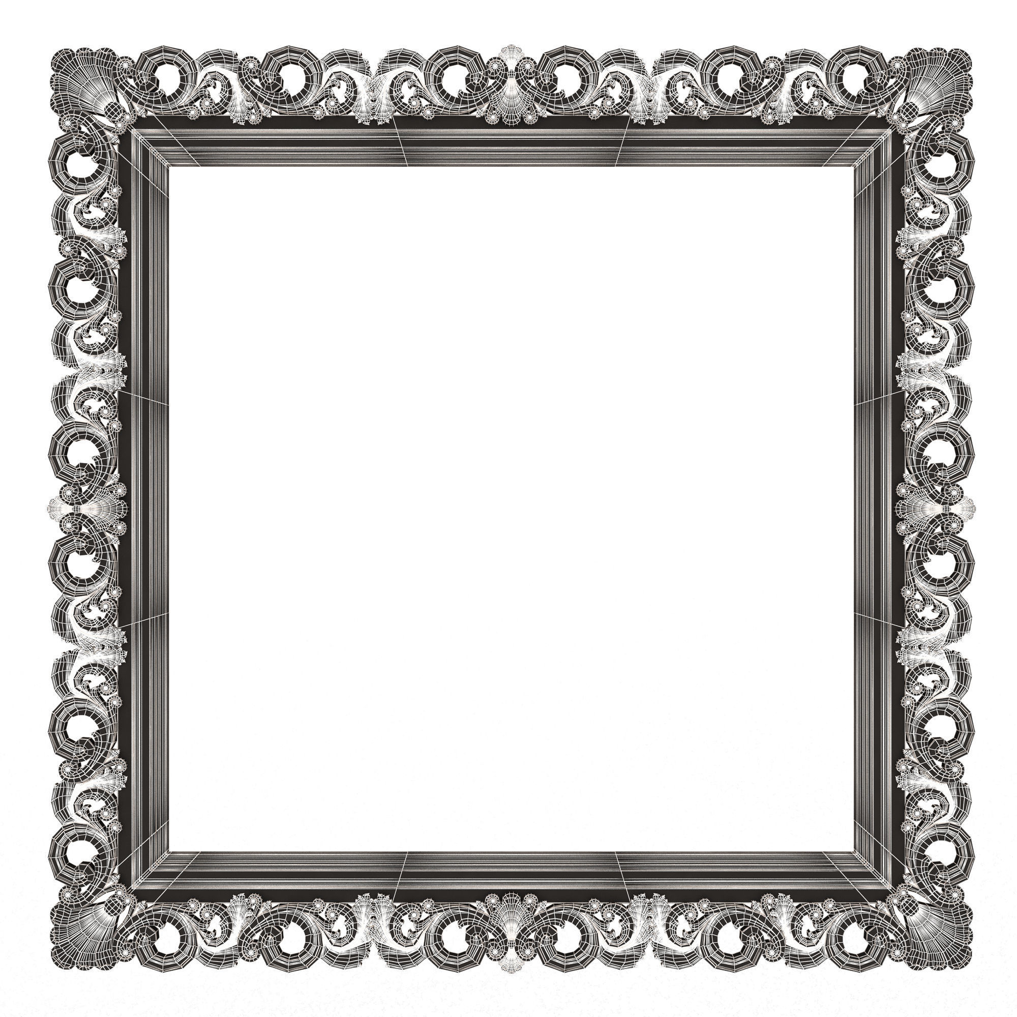 Classic Frame and Mirror 076 Low-poly 3D model_5