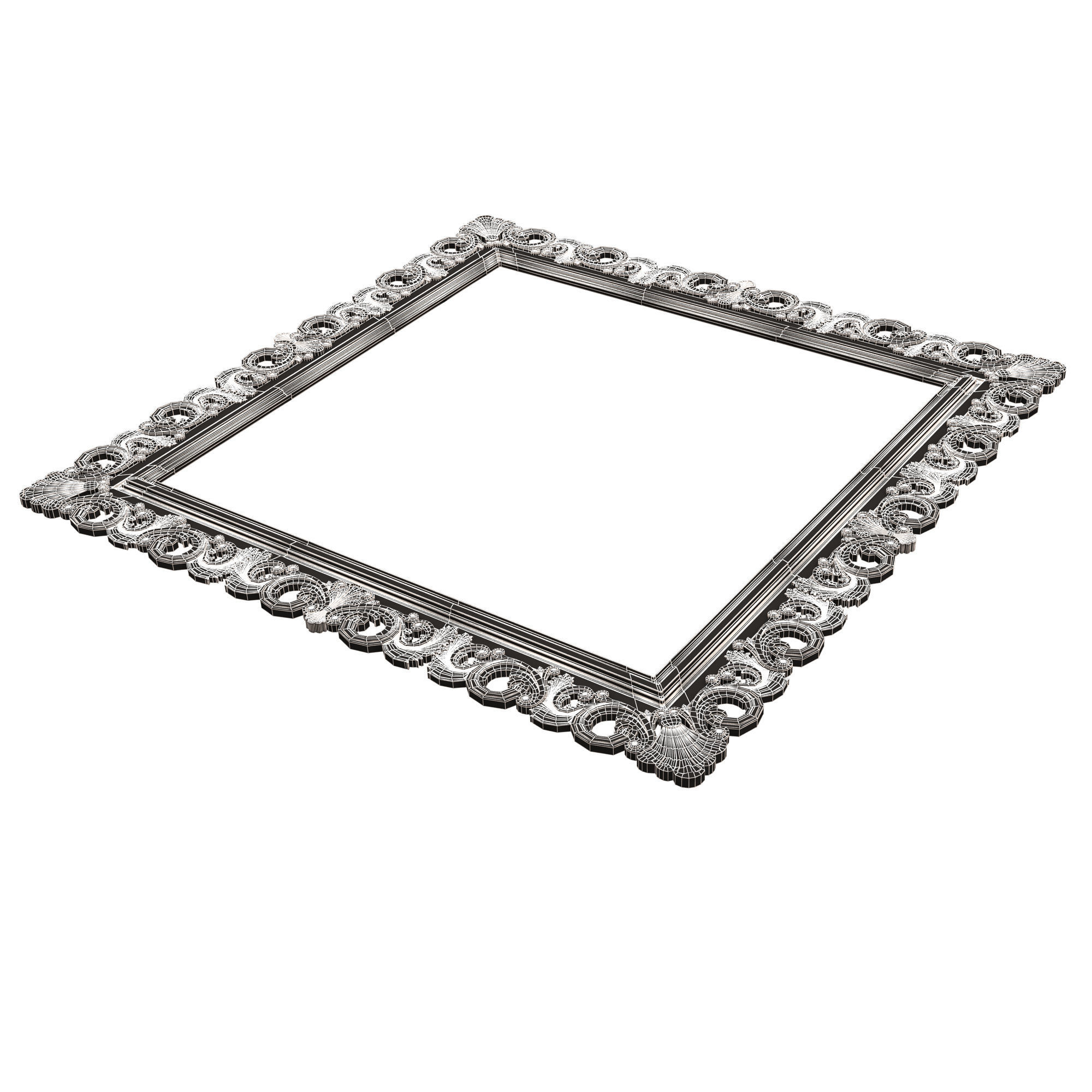 Classic Frame and Mirror 076 Low-poly 3D model_10
