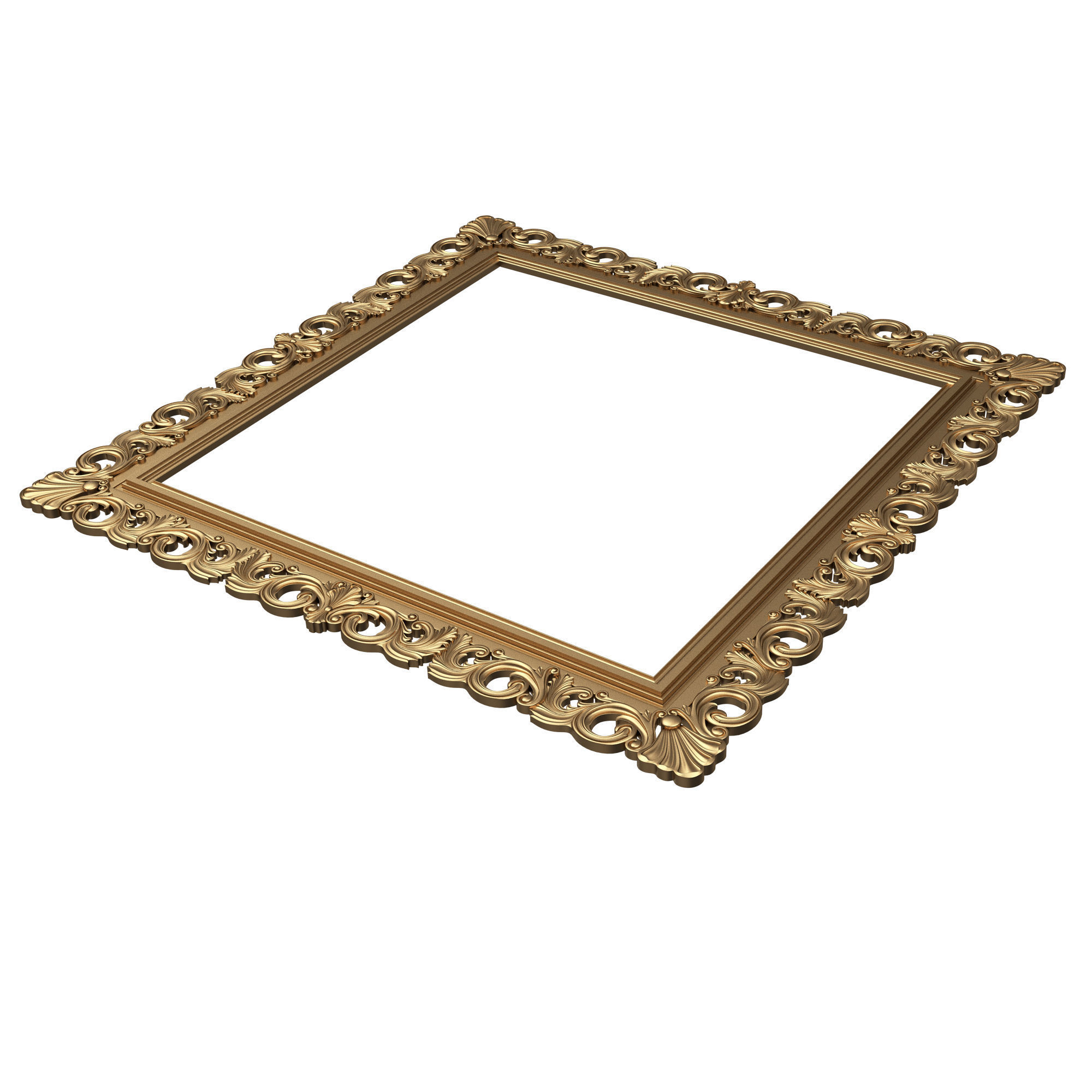 Classic Frame and Mirror 076 Low-poly 3D model_4