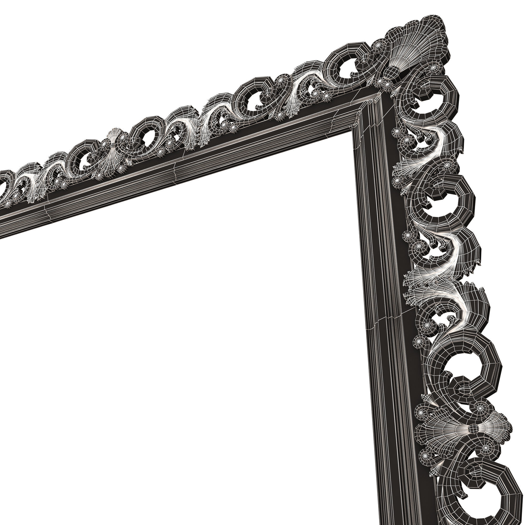 Classic Frame and Mirror 076 Low-poly 3D model_7