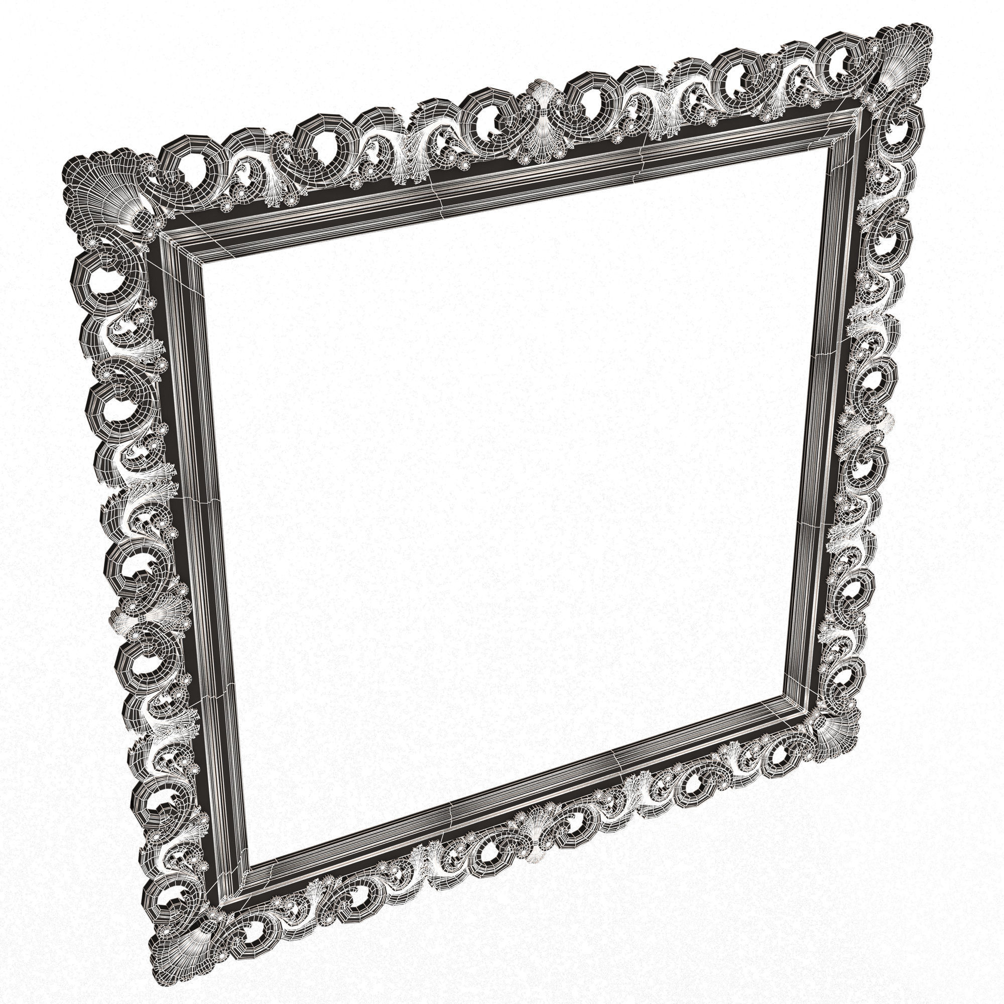 Classic Frame and Mirror 076 Low-poly 3D model_8
