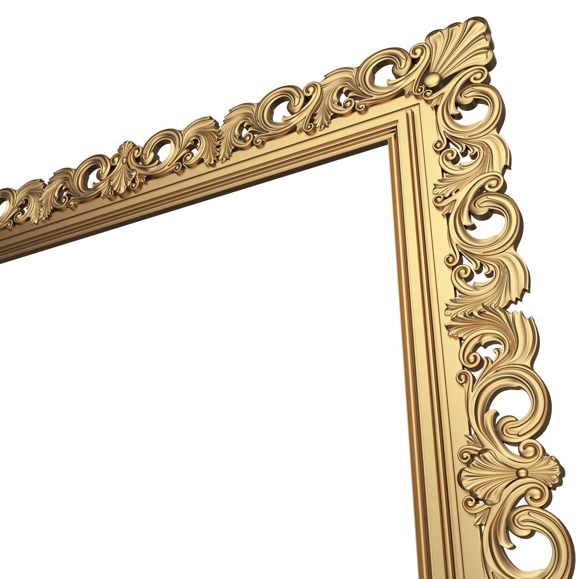 Classic Frame and Mirror 076 Low-poly 3D model_3