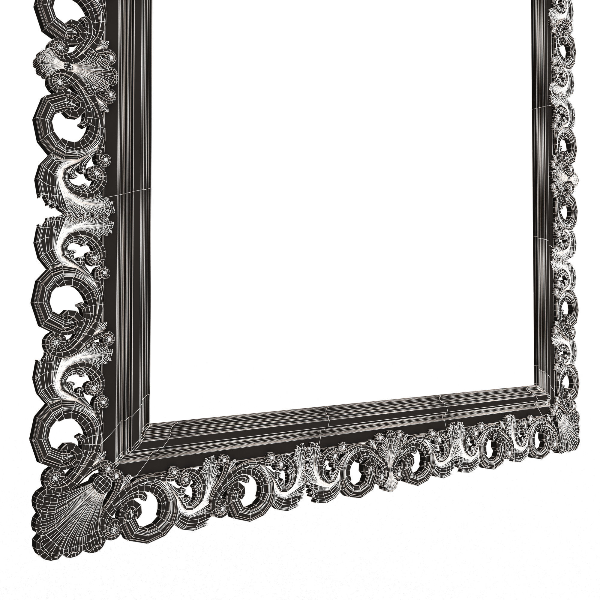 Classic Frame and Mirror 076 Low-poly 3D model_6