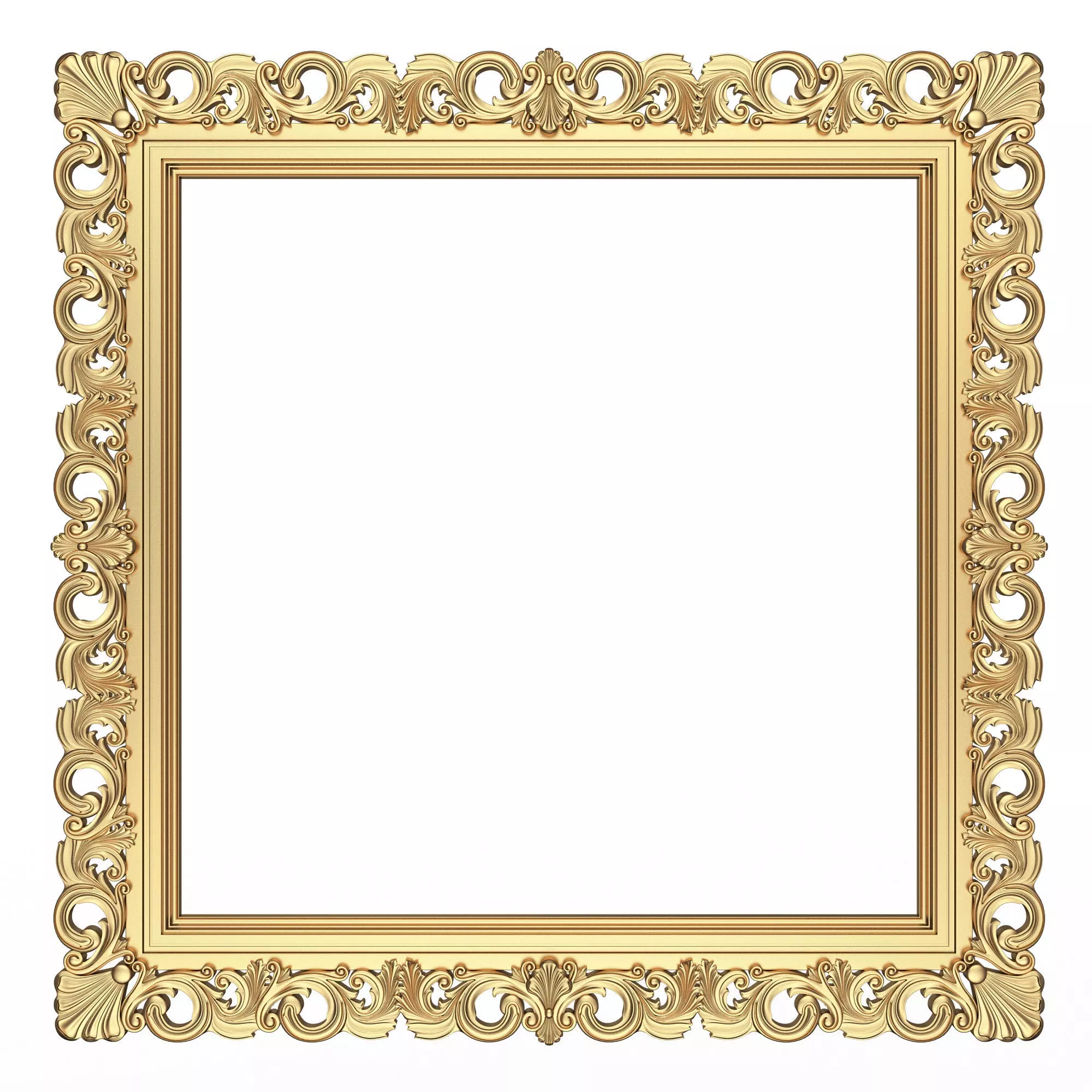 Classic Frame and Mirror 076 Low-poly 3D model_0