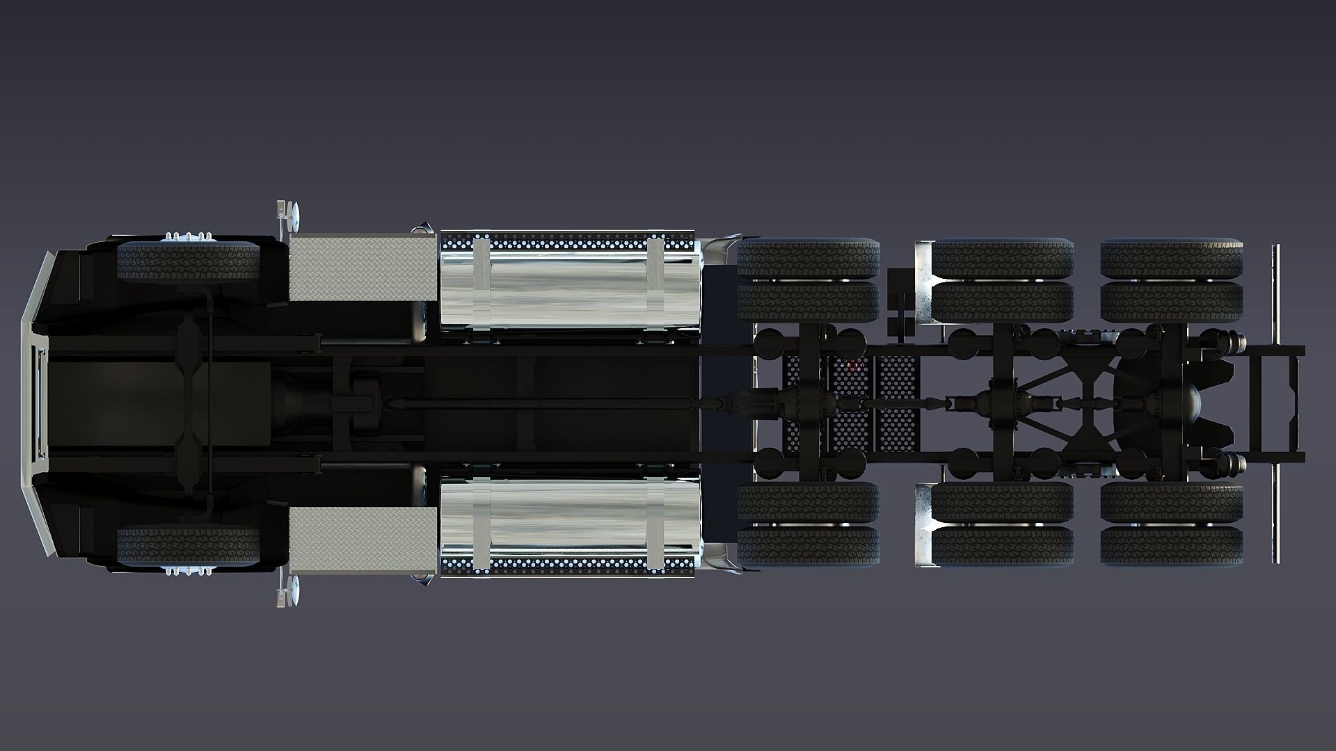 Kenworth T800 Sleeper Semi Truck Low-poly 3D model_12