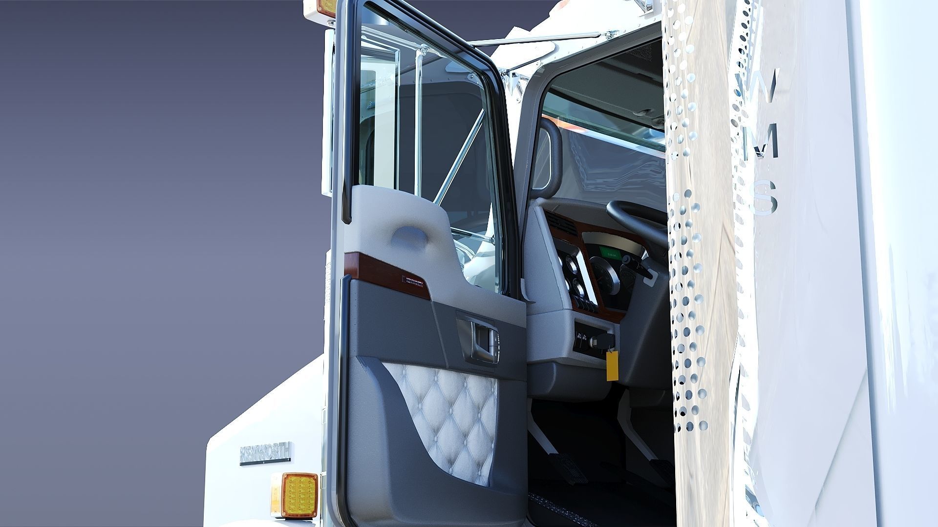Kenworth T800 Sleeper Semi Truck Low-poly 3D model_13