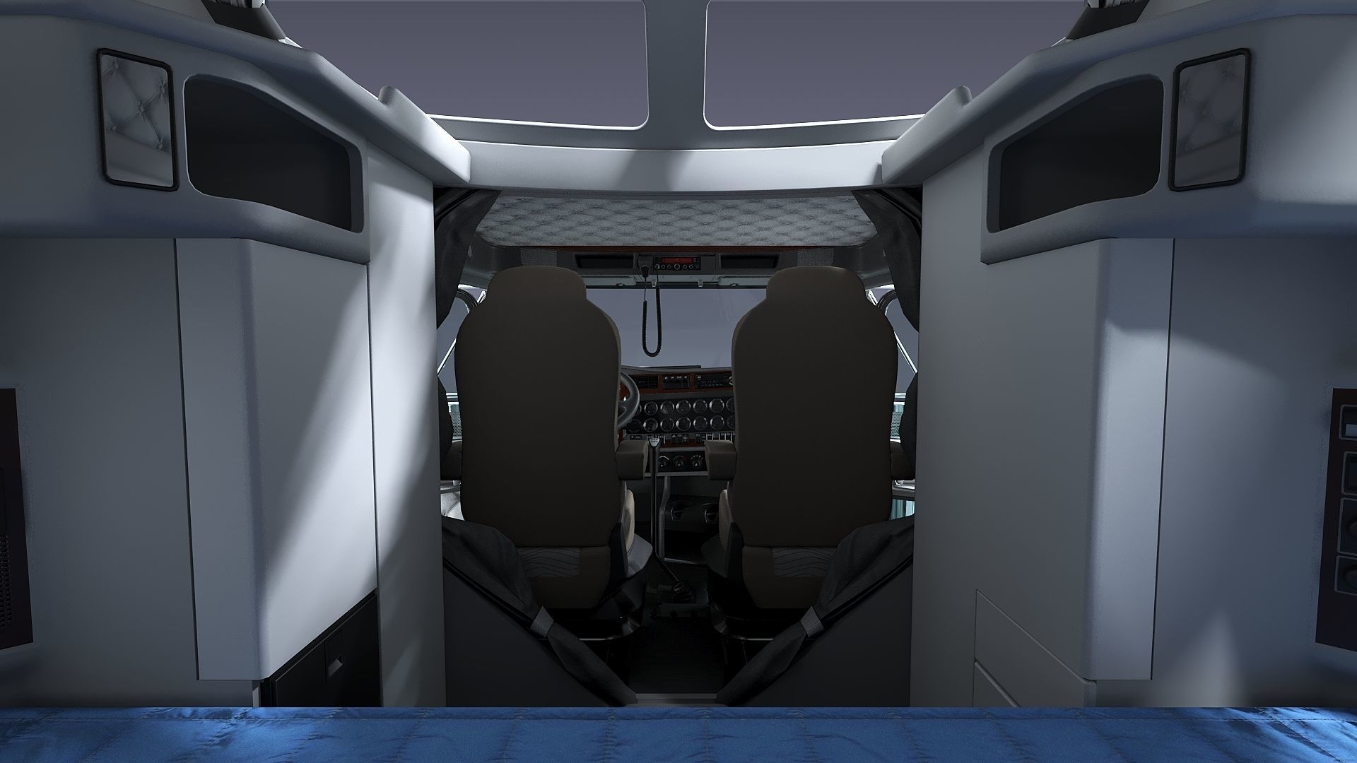 Kenworth T800 Sleeper Semi Truck Low-poly 3D model_18