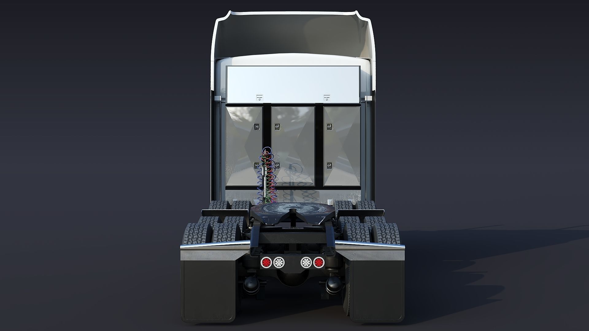 Kenworth T800 Sleeper Semi Truck Low-poly 3D model_6