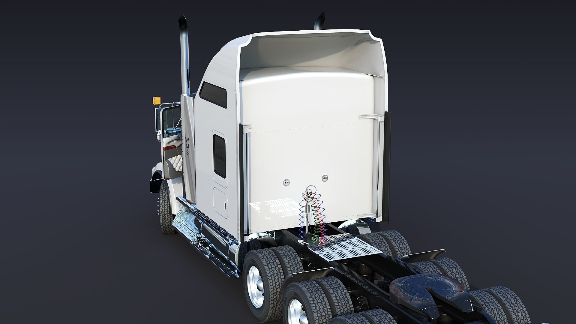 Kenworth T800 Sleeper Semi Truck Low-poly 3D model_24