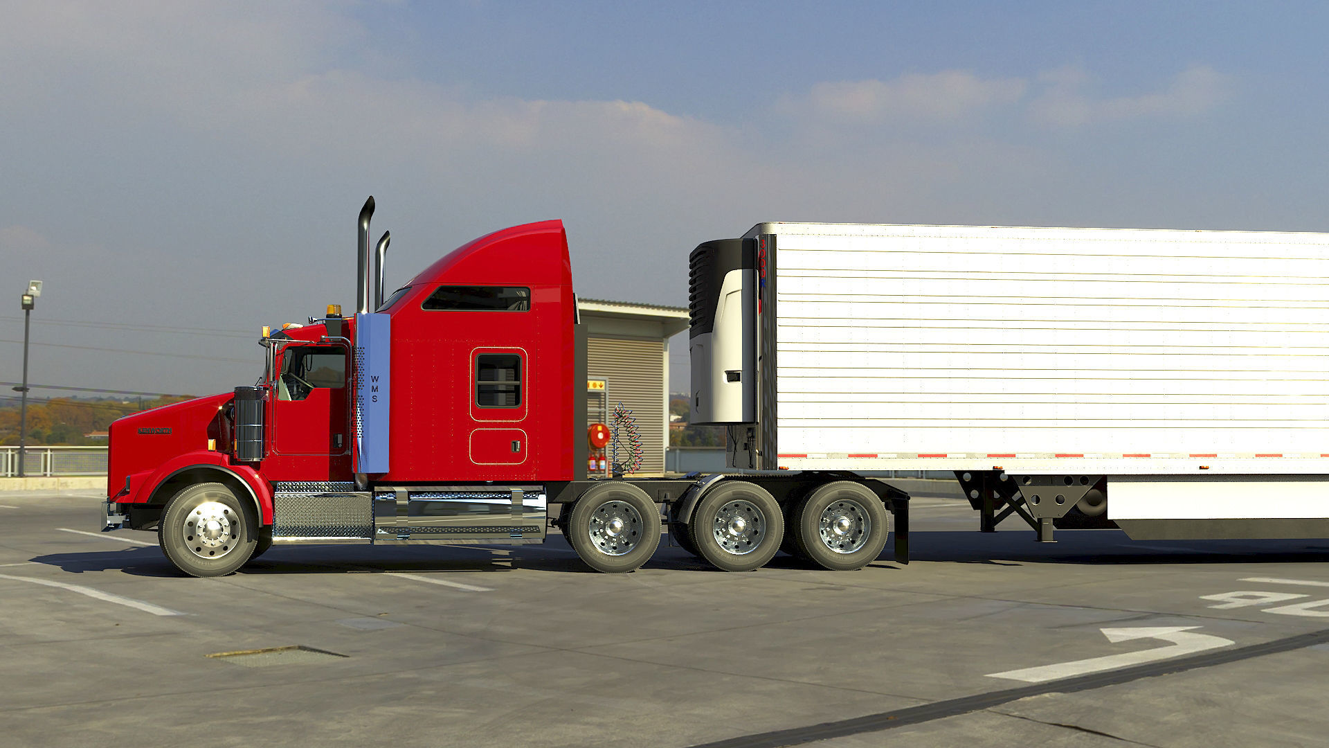 Kenworth T800 Sleeper Semi Truck Low-poly 3D model_39