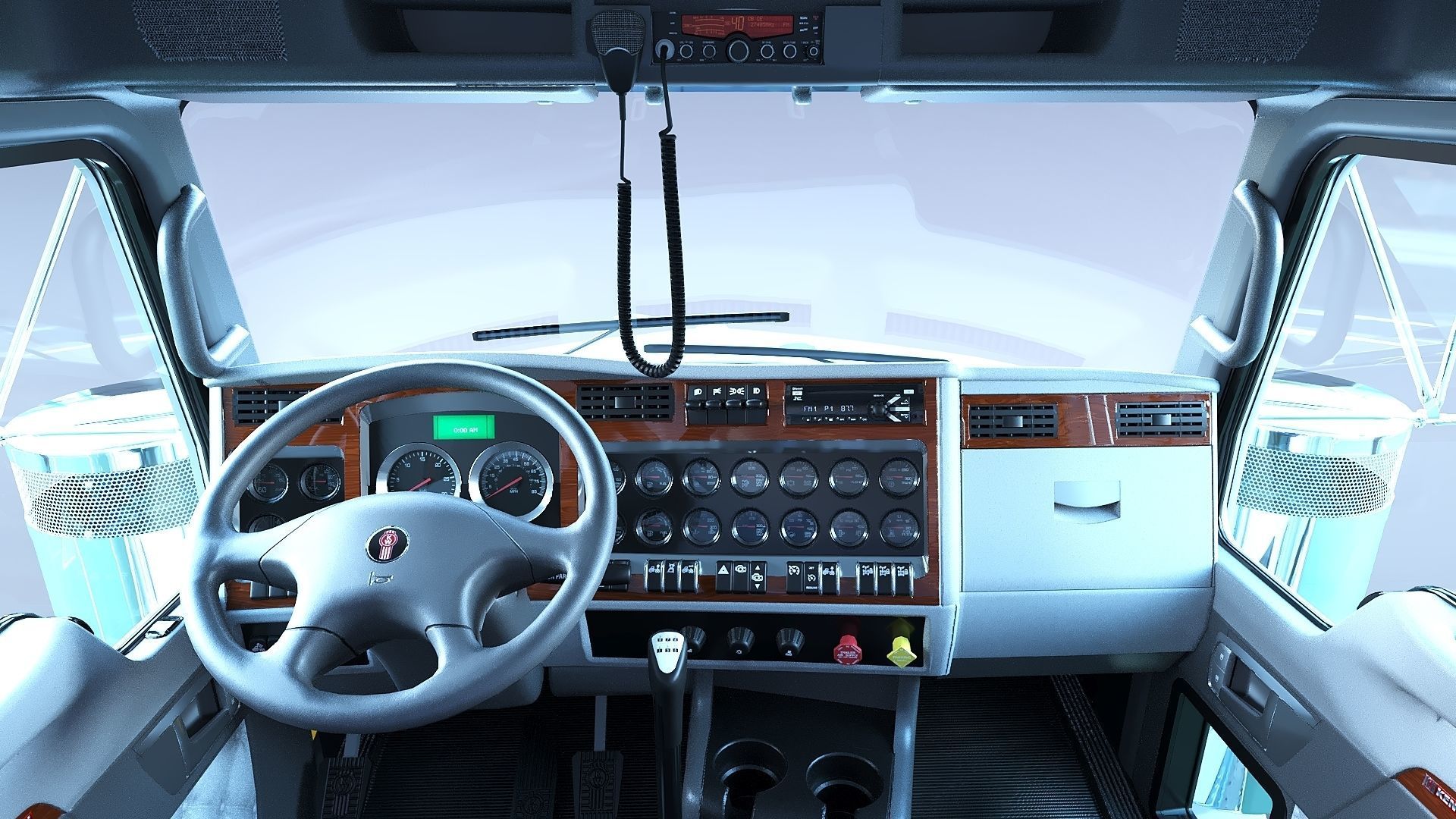 Kenworth T800 Sleeper Semi Truck Low-poly 3D model_15