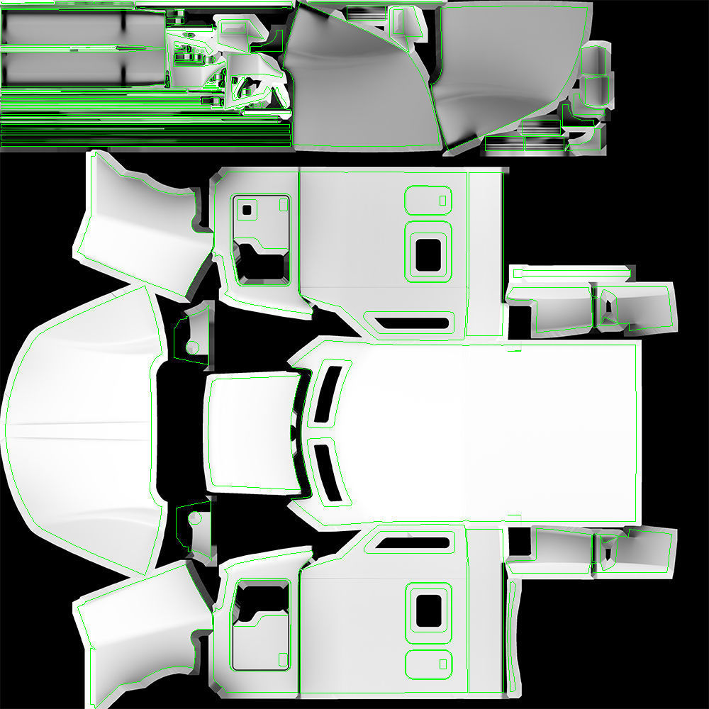 Kenworth T800 Sleeper Semi Truck Low-poly 3D model_61