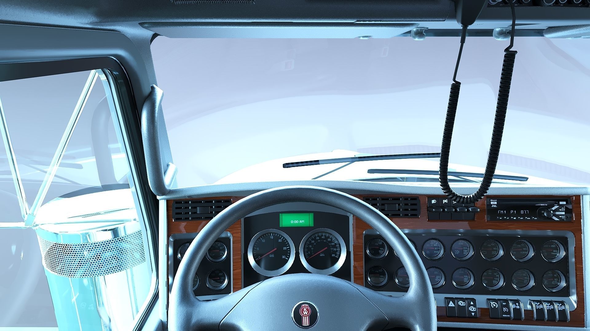 Kenworth T800 Sleeper Semi Truck Low-poly 3D model_14