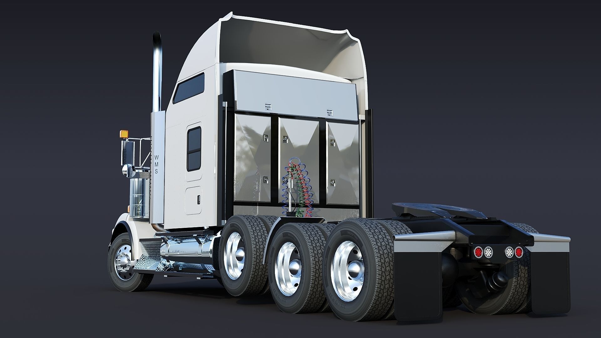Kenworth T800 Sleeper Semi Truck Low-poly 3D model_5
