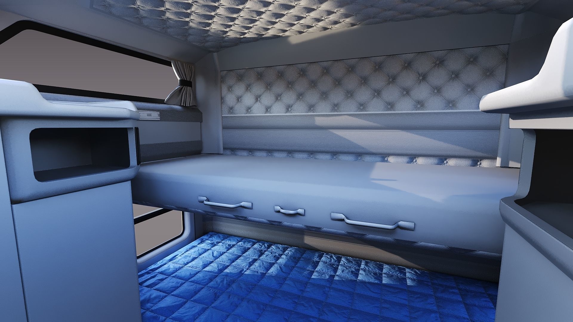 Kenworth T800 Sleeper Semi Truck Low-poly 3D model_22