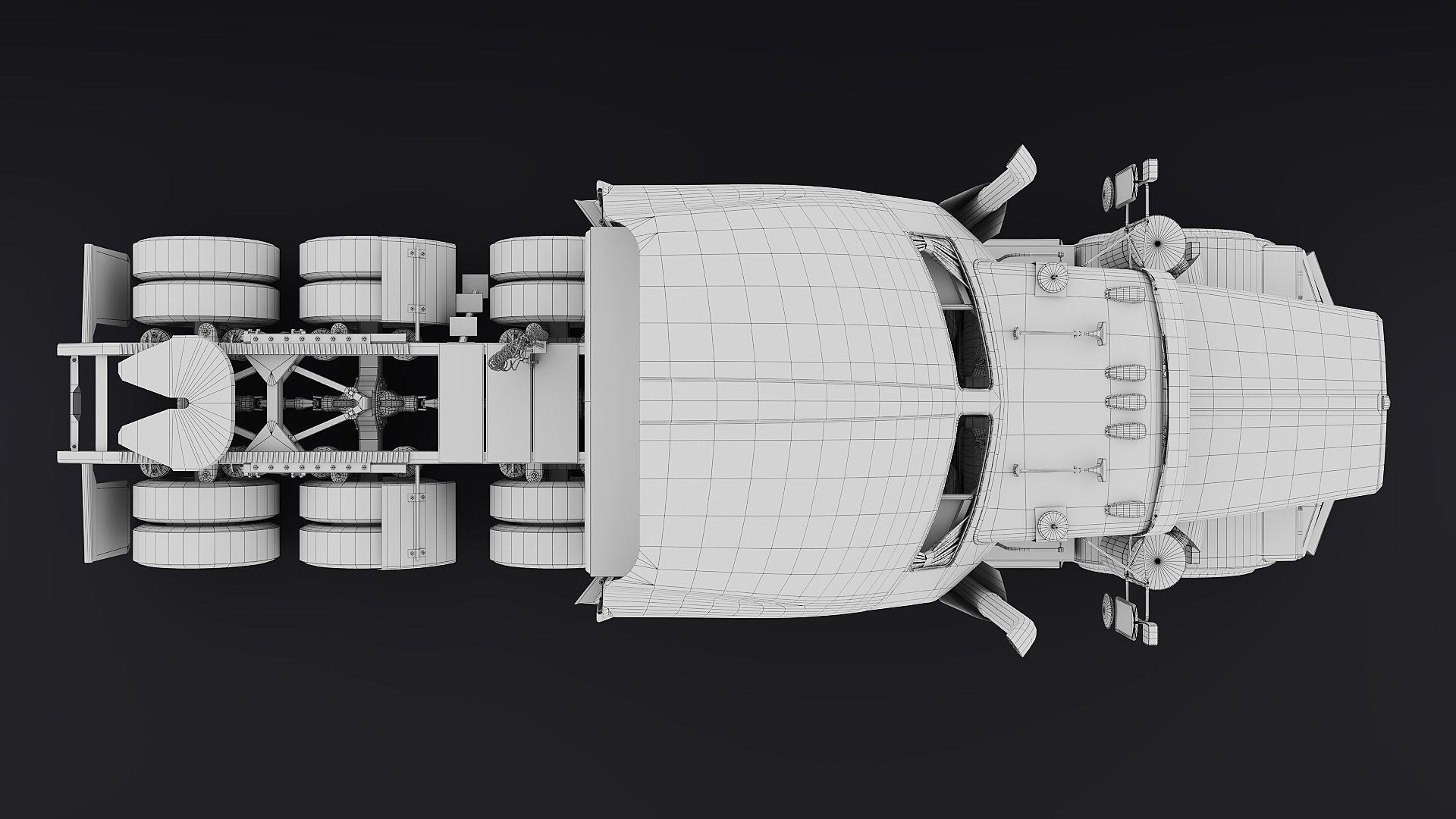 Kenworth T800 Sleeper Semi Truck Low-poly 3D model_51