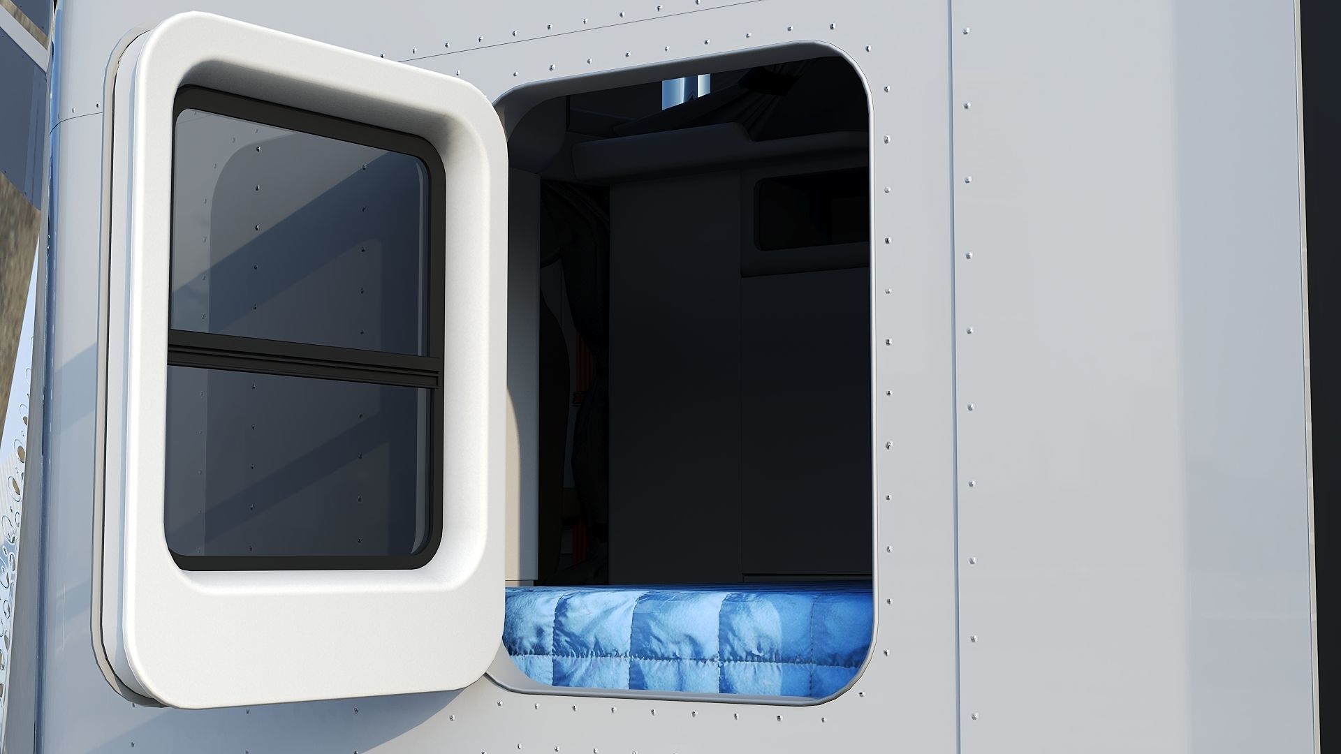 Kenworth T800 Sleeper Semi Truck Low-poly 3D model_30