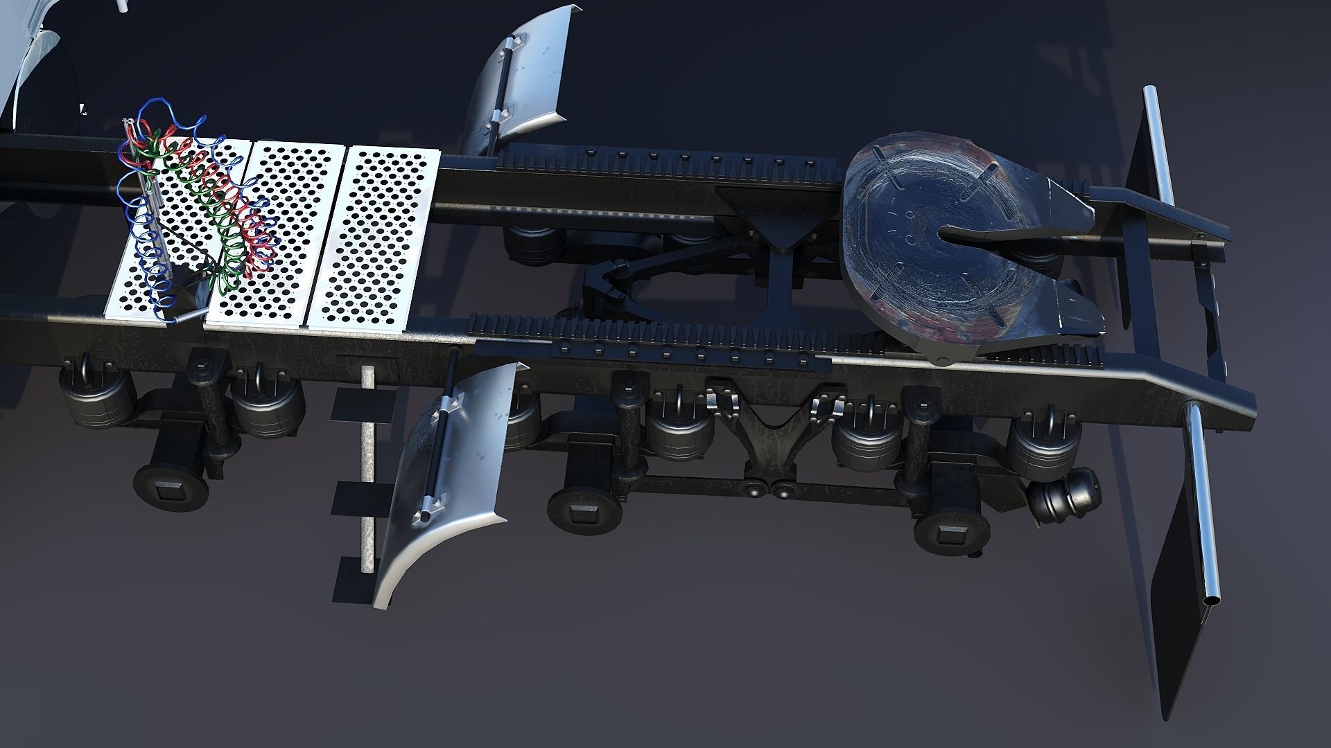 Kenworth T800 Sleeper Semi Truck Low-poly 3D model_35
