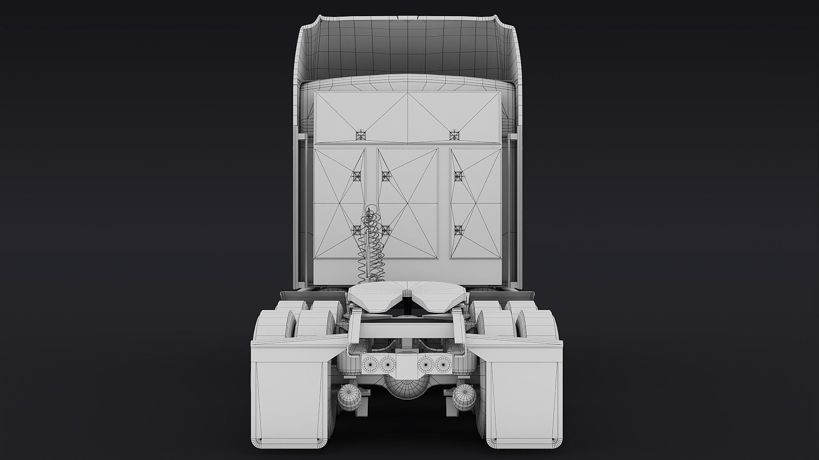 Kenworth T800 Sleeper Semi Truck Low-poly 3D model_44