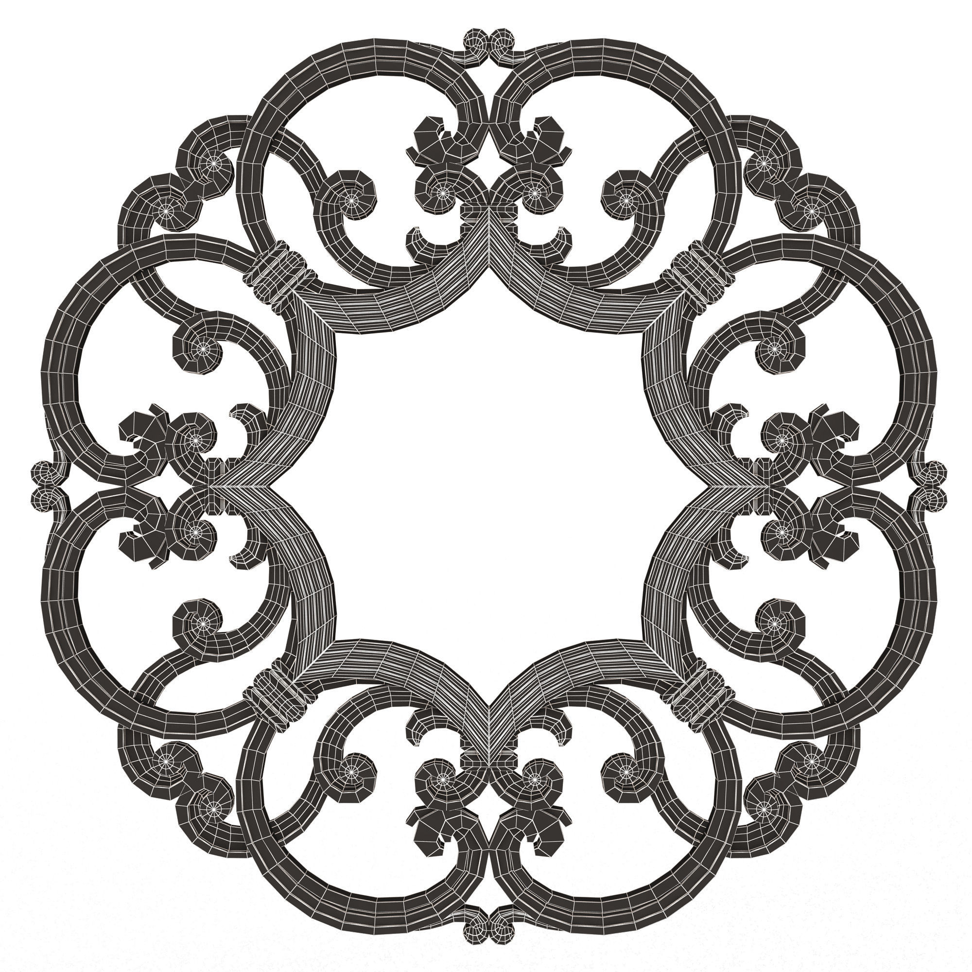 Classic Frame and Mirror Collection 03 Low-poly 3D model_31