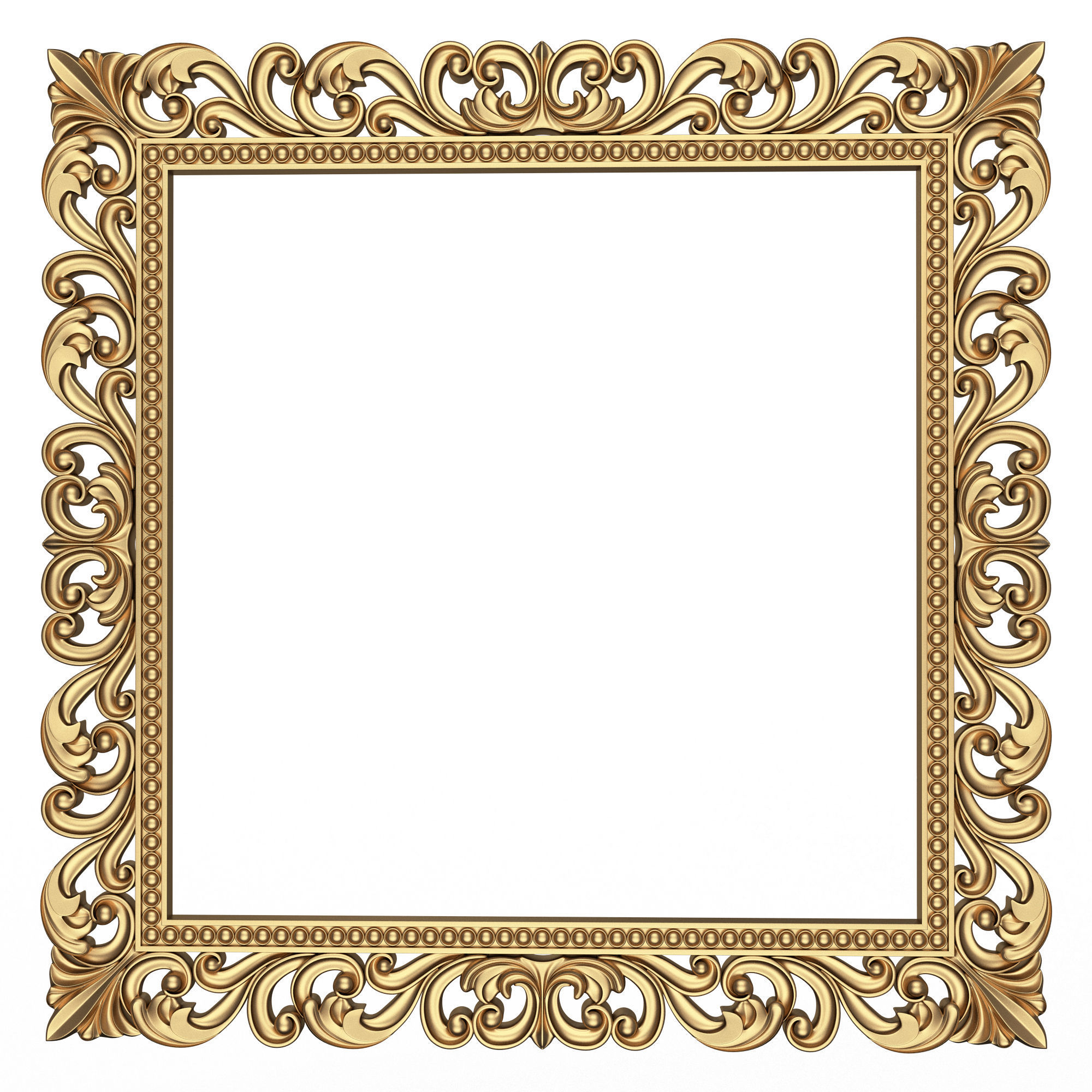 Classic Frame and Mirror Collection 03 Low-poly 3D model_16