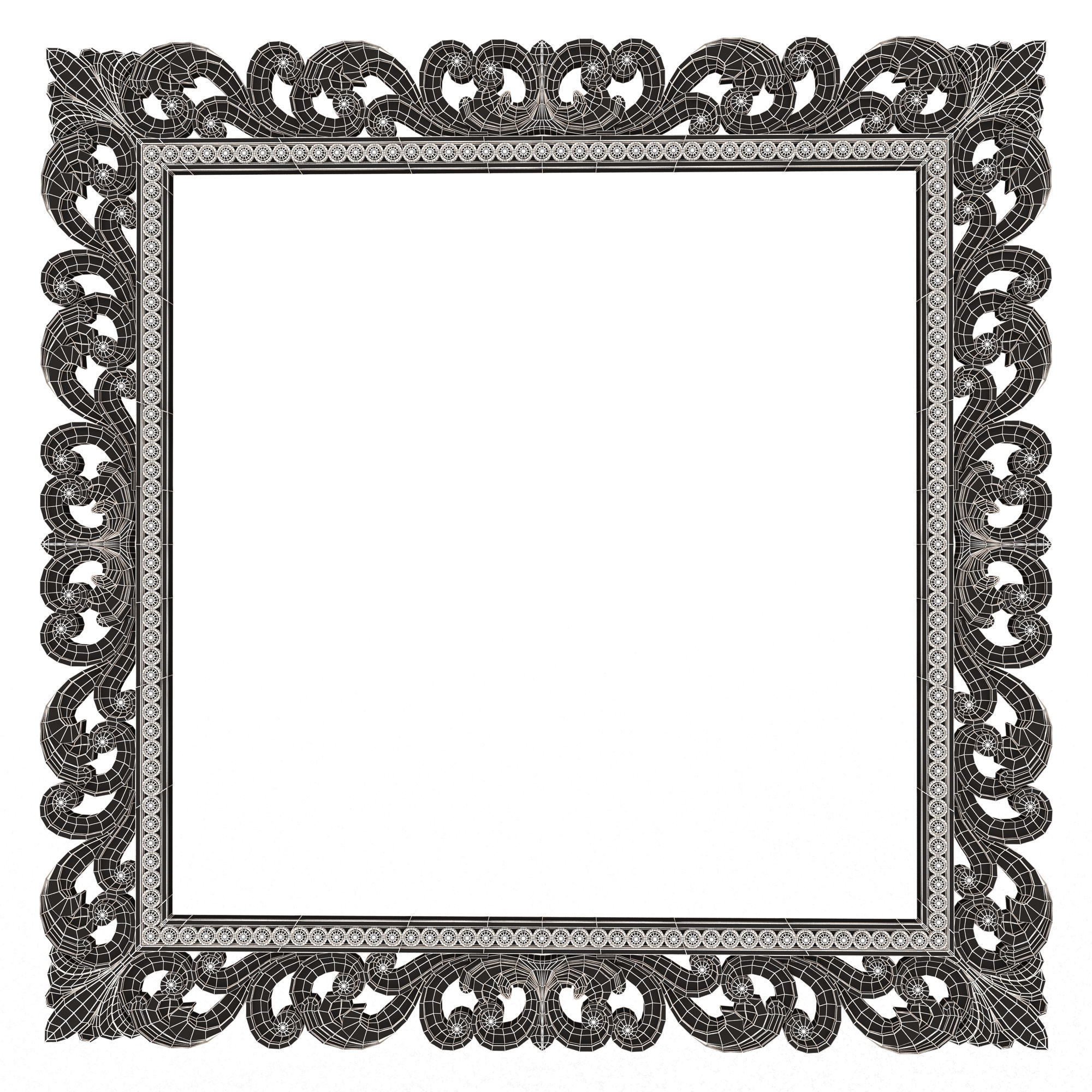 Classic Frame and Mirror Collection 03 Low-poly 3D model_36