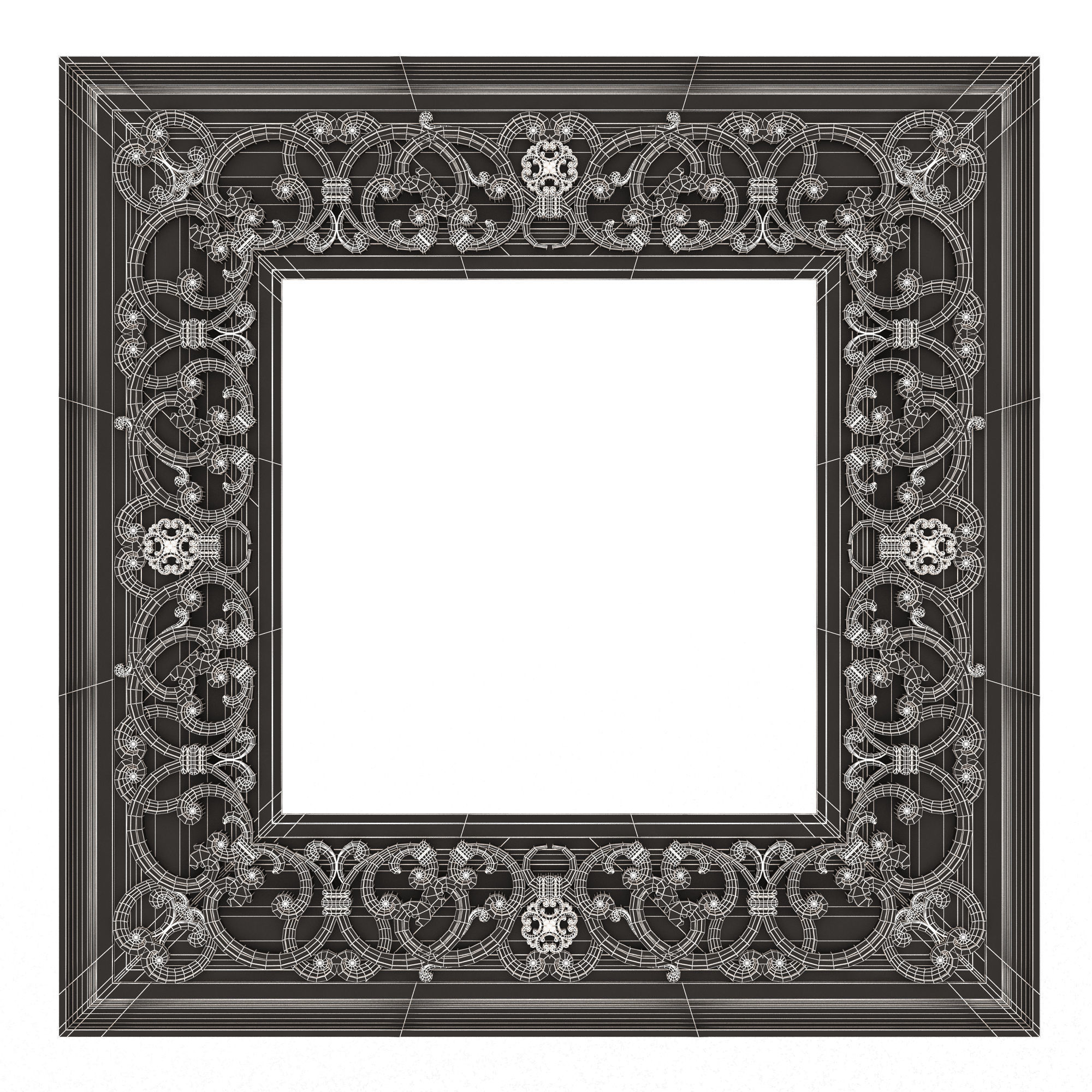 Classic Frame and Mirror Collection 03 Low-poly 3D model_39